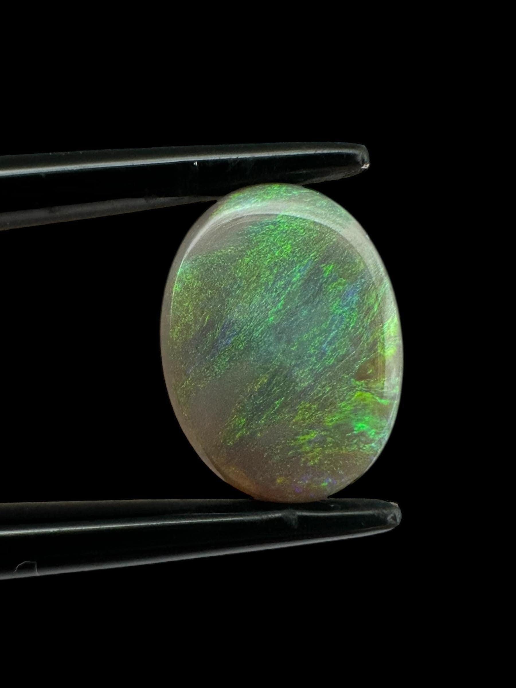 Natural lightning ridge opal, green fire dark opal cabochon, australian solid opal for jewellery, wire wrapping, healing or gifts - Image 5
