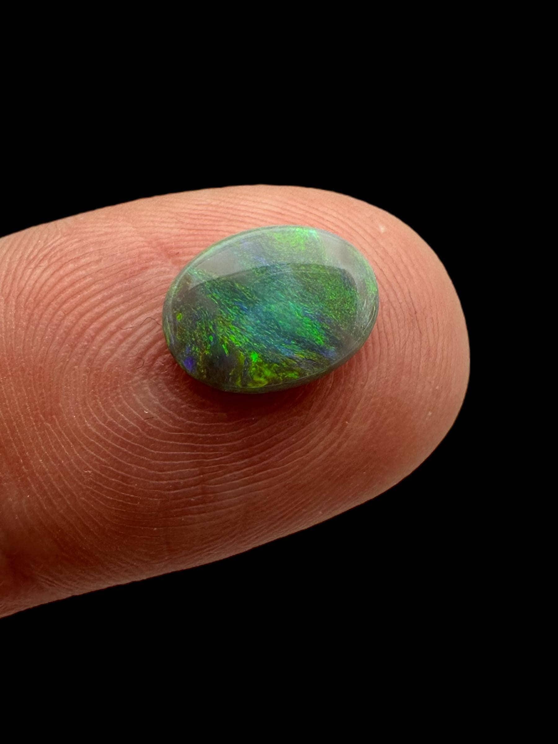 Natural lightning ridge opal, green fire dark opal cabochon, australian solid opal for jewellery, wire wrapping, healing or gifts - Image 6