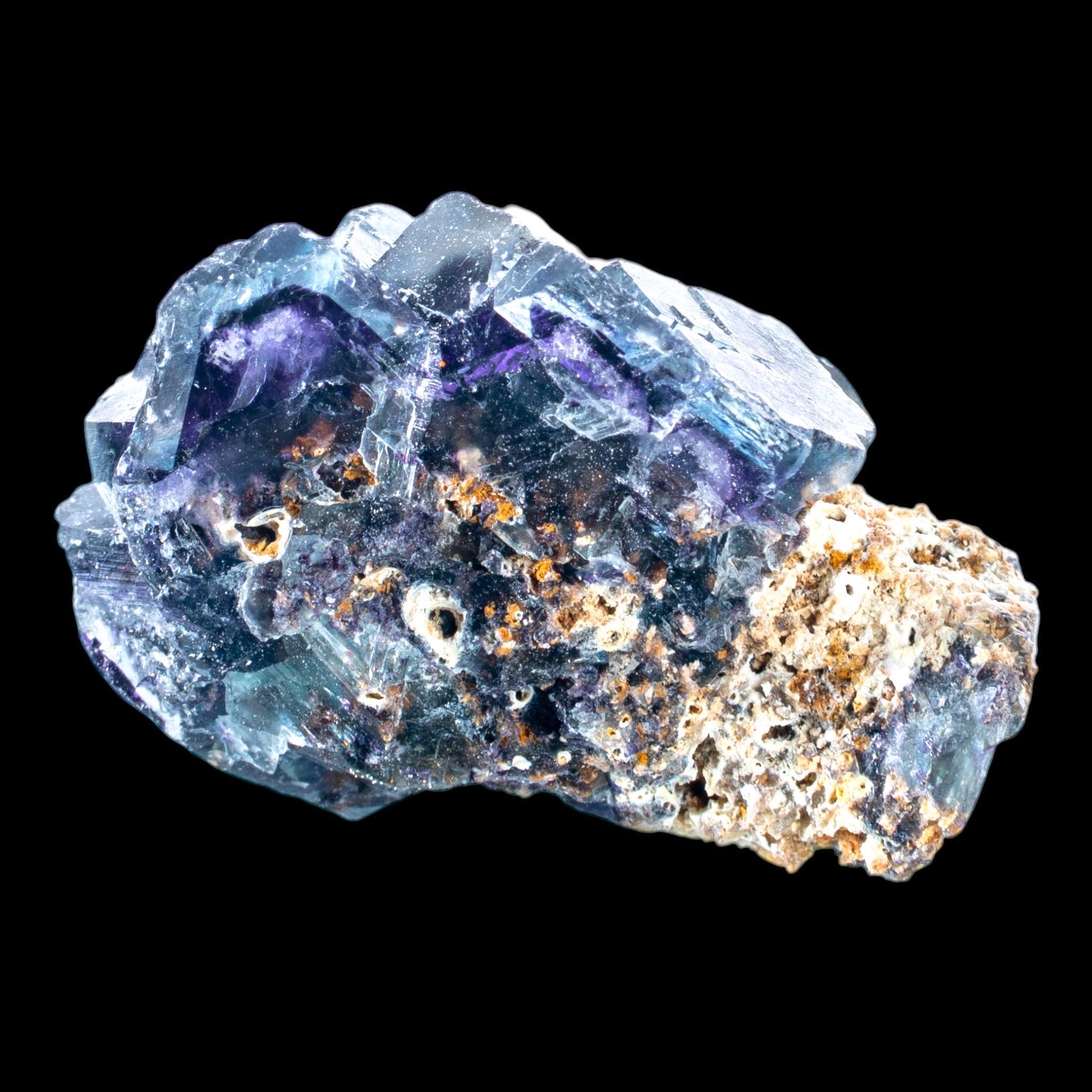 Okorusu fluorite, purple fluorite with quartz, namibia fluorite specimen, zoned fluorite crystal, mineral collector display - Image 4