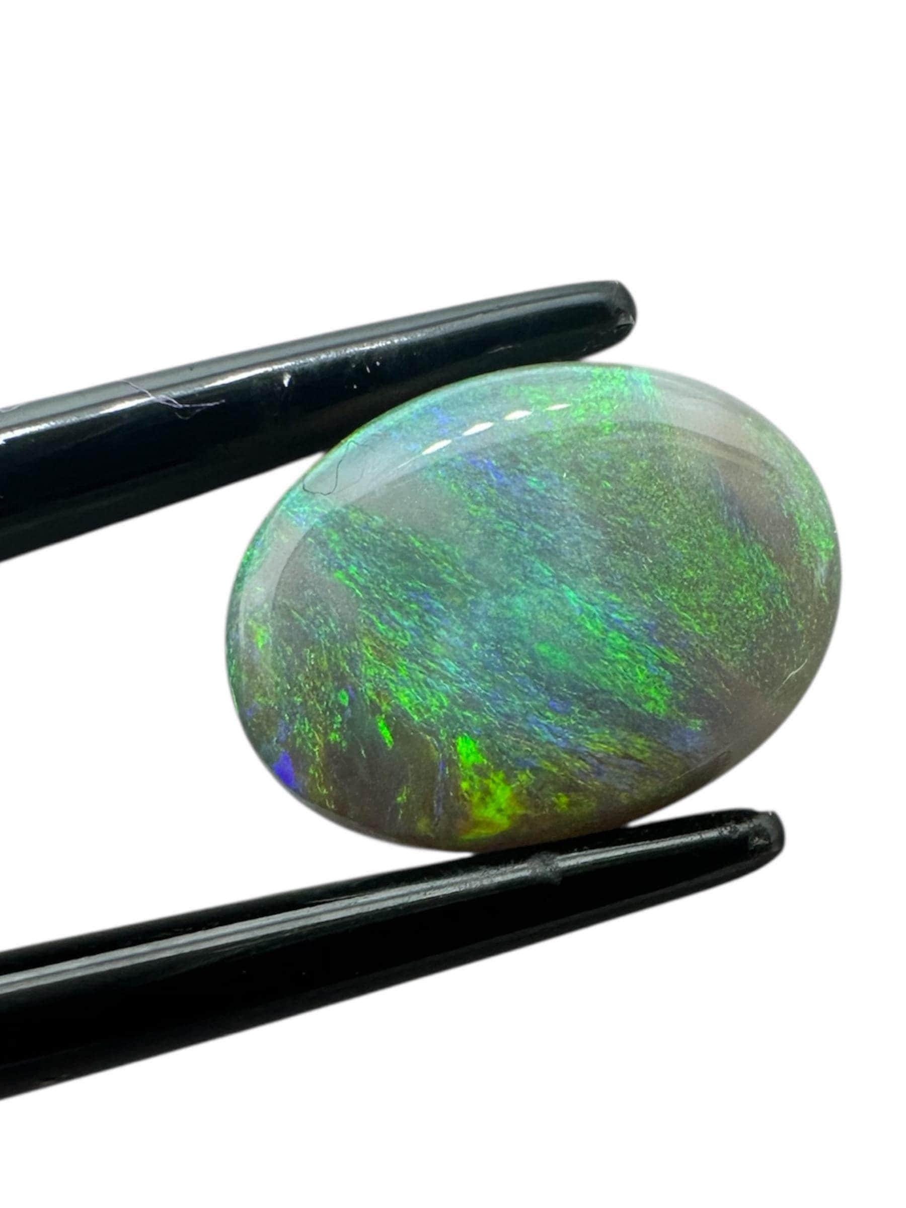 Natural lightning ridge opal, green fire dark opal cabochon, australian solid opal for jewellery, wire wrapping, healing or gifts - Image 8