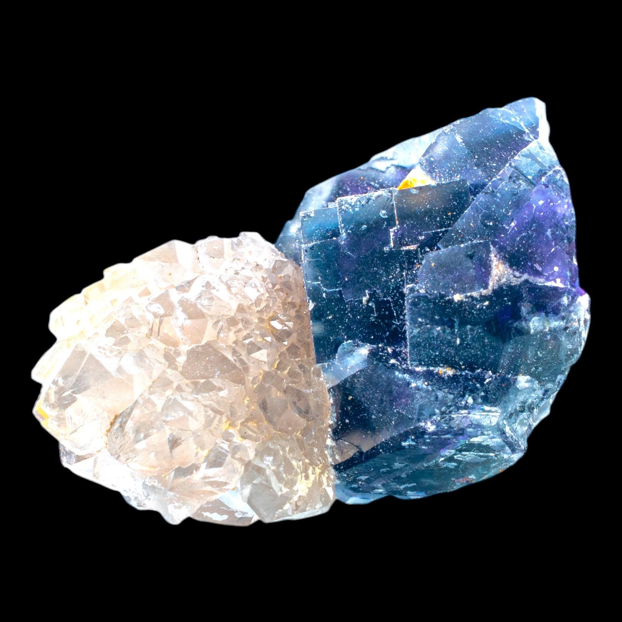 Okorusu fluorite, purple fluorite with quartz, namibia fluorite specimen, zoned fluorite crystal, mineral collector display - Image 5