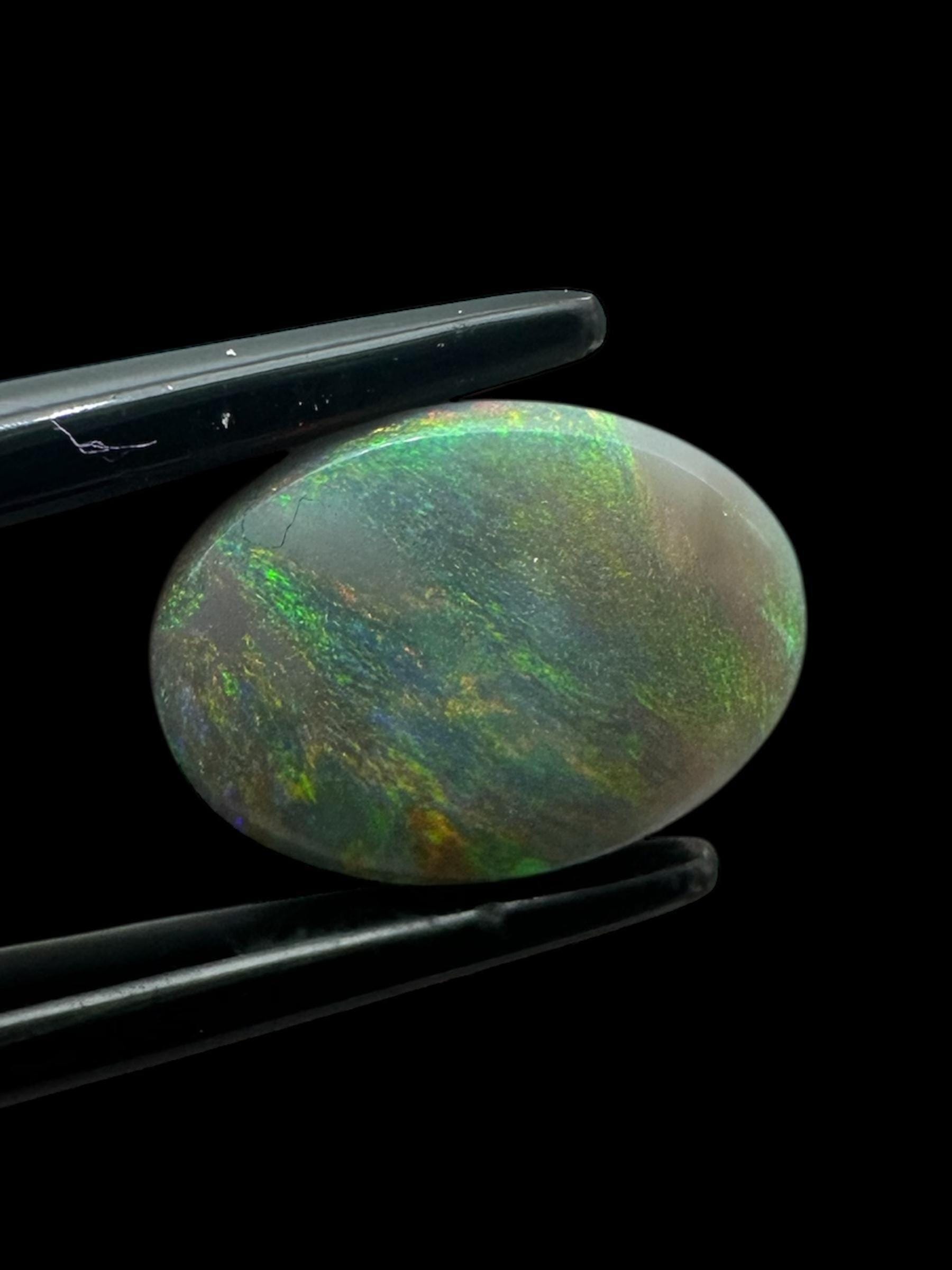 Natural lightning ridge opal, green fire dark opal cabochon, australian solid opal for jewellery, wire wrapping, healing or gifts - Image 9