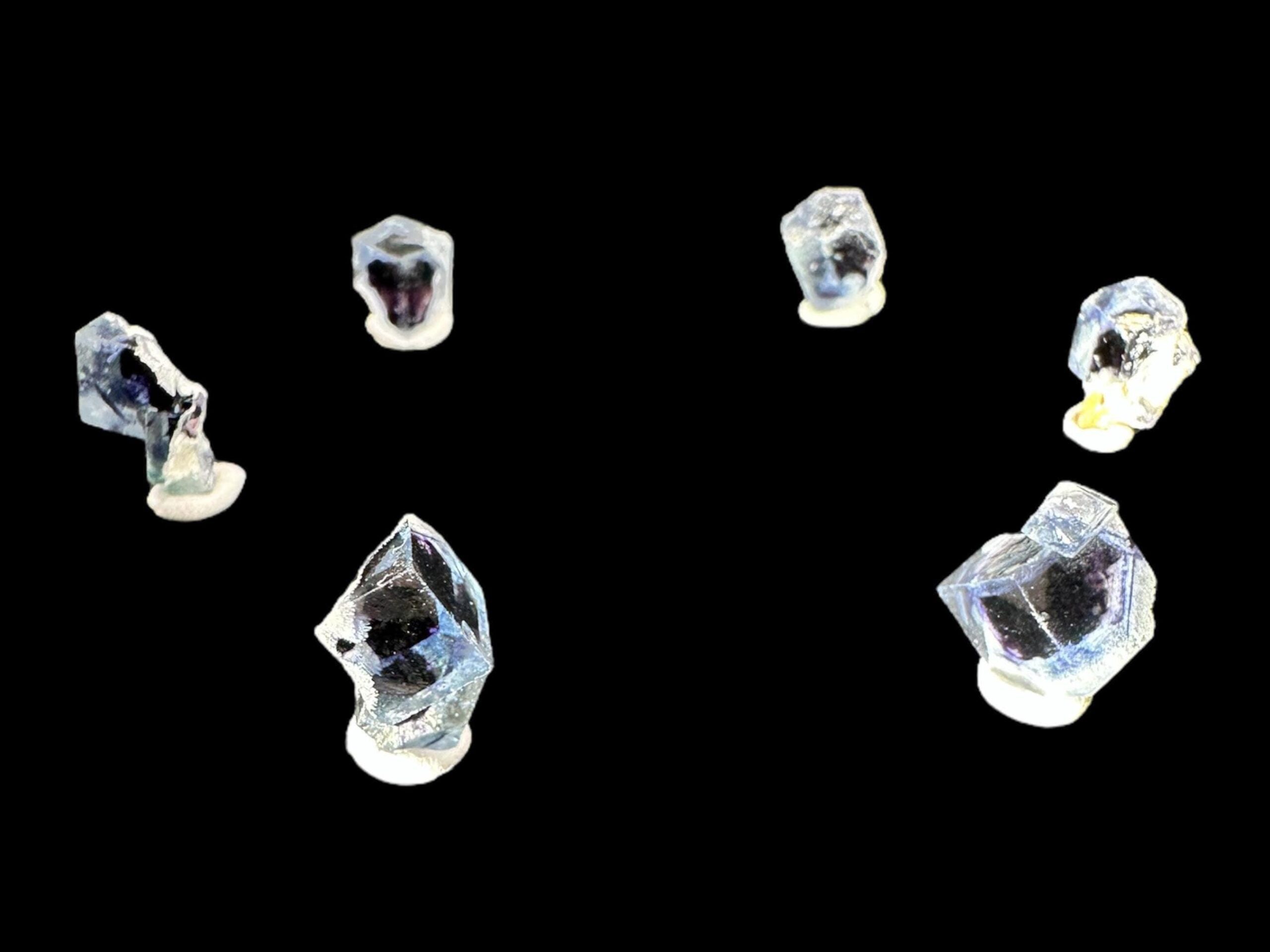 Mini fluorite crystals from yindu mine, chinese raw purple fluorite lot, natural cubic fluorite, small crystal specimens, healing fluorite - Image 3