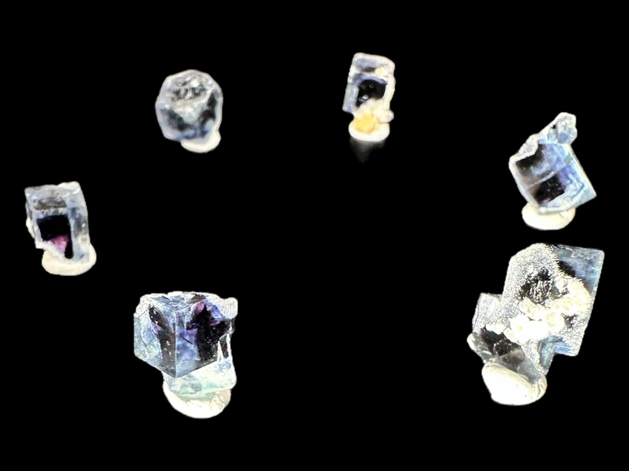 Mini fluorite crystals from yindu mine, chinese raw purple fluorite lot, natural cubic fluorite, small crystal specimens, healing fluorite - Image 5