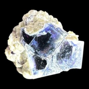 Raw fluorite crystal with matrix, purple cubic fluorite specimen, display crystal from china, collectible raw crystal for shelf or gift
