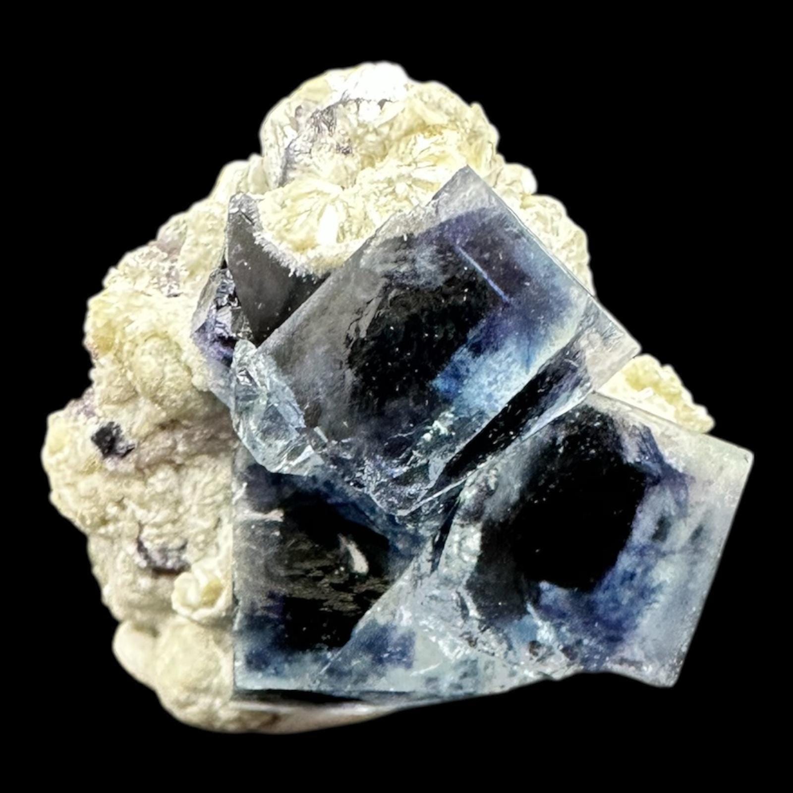 Raw fluorite crystal with matrix, purple cubic fluorite specimen, display crystal from china, collectible raw crystal for shelf or gift - Image 2