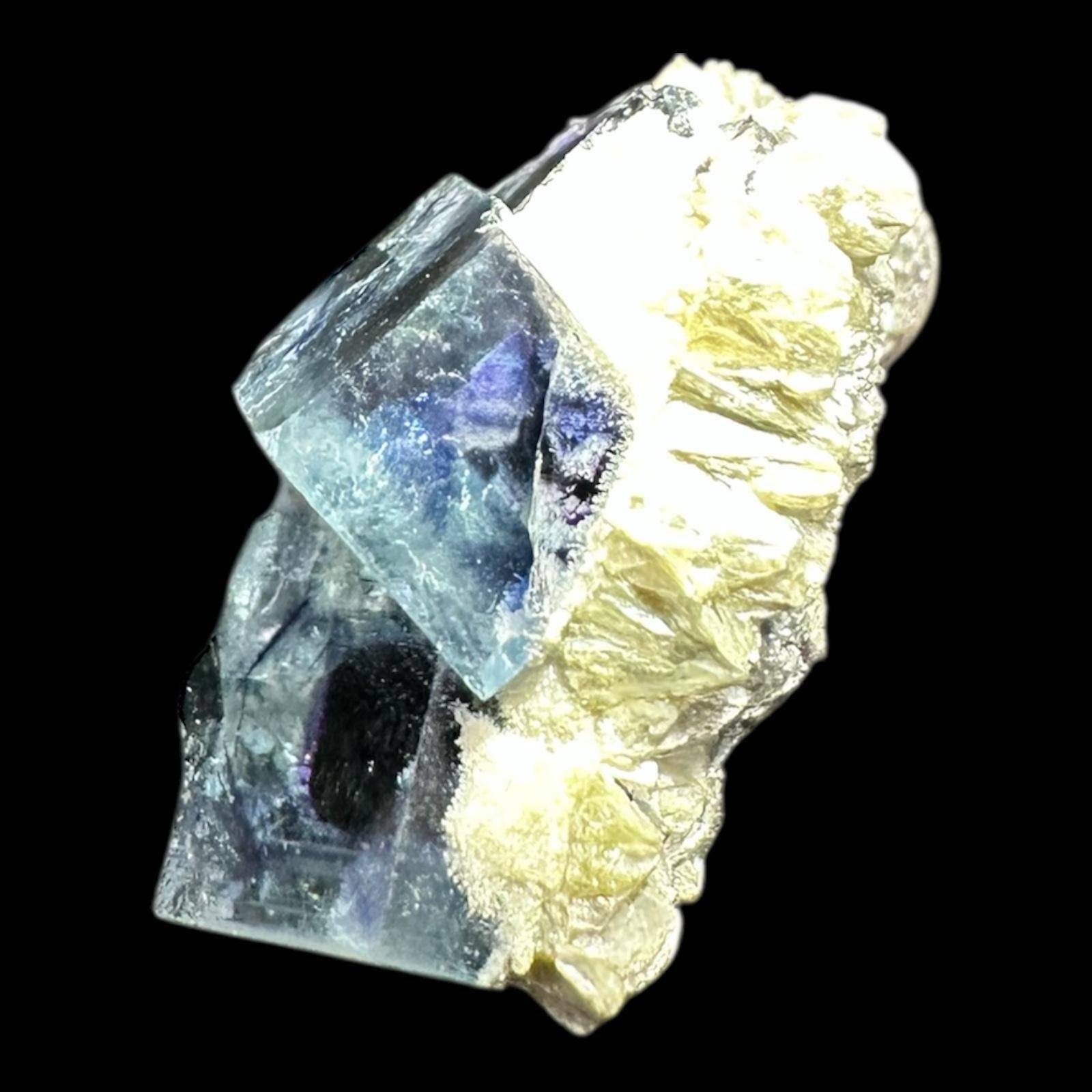 Raw fluorite crystal with matrix, purple cubic fluorite specimen, display crystal from china, collectible raw crystal for shelf or gift - Image 3