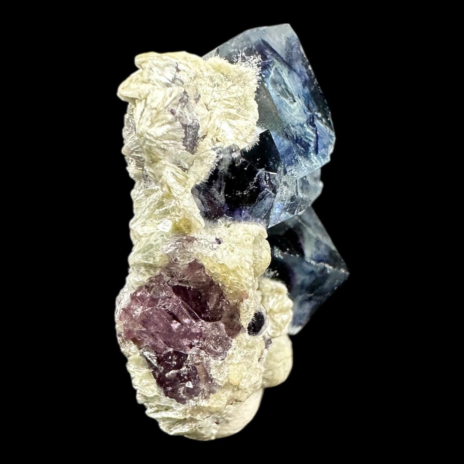 Raw fluorite crystal with matrix, purple cubic fluorite specimen, display crystal from china, collectible raw crystal for shelf or gift - Image 4