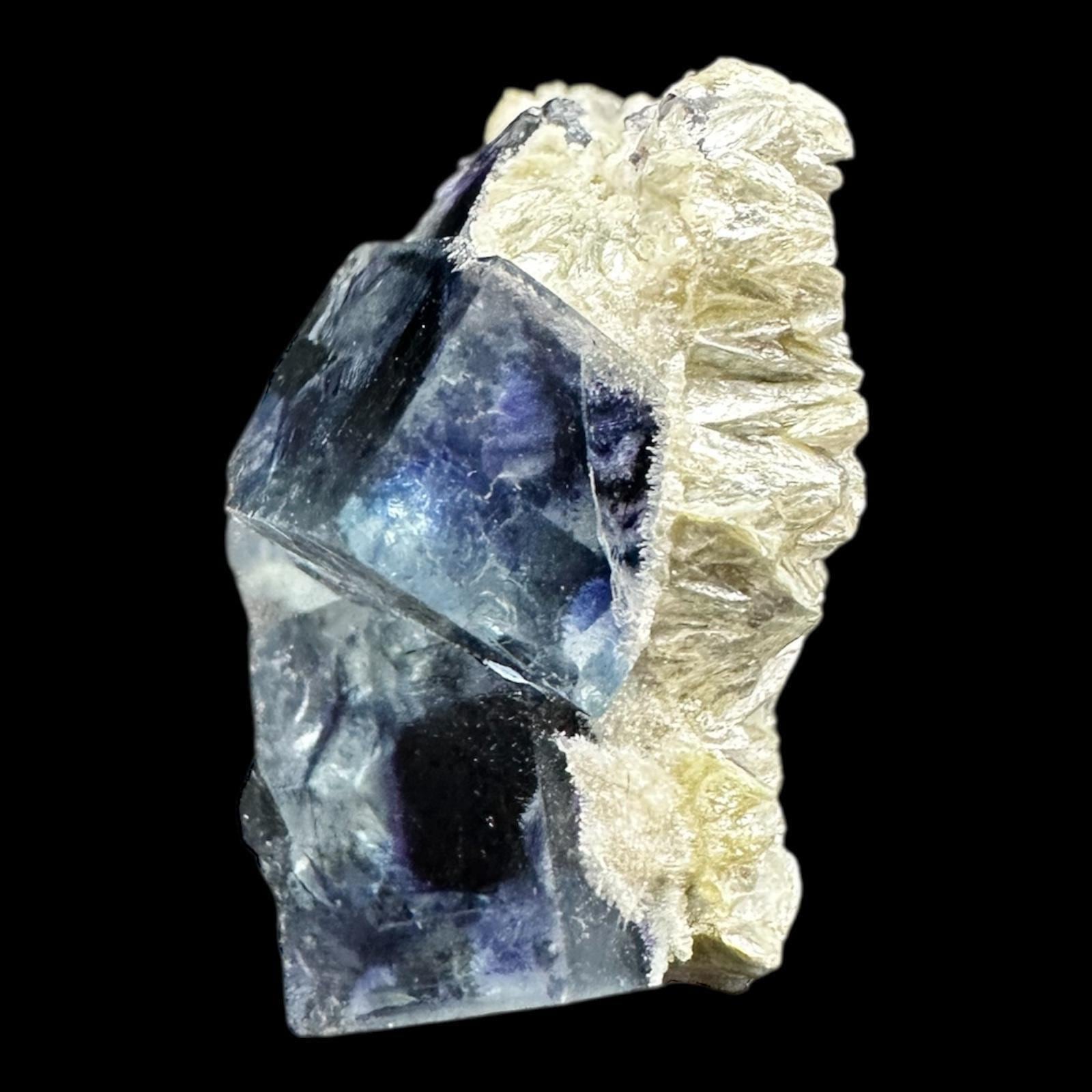 Raw fluorite crystal with matrix, purple cubic fluorite specimen, display crystal from china, collectible raw crystal for shelf or gift - Image 6