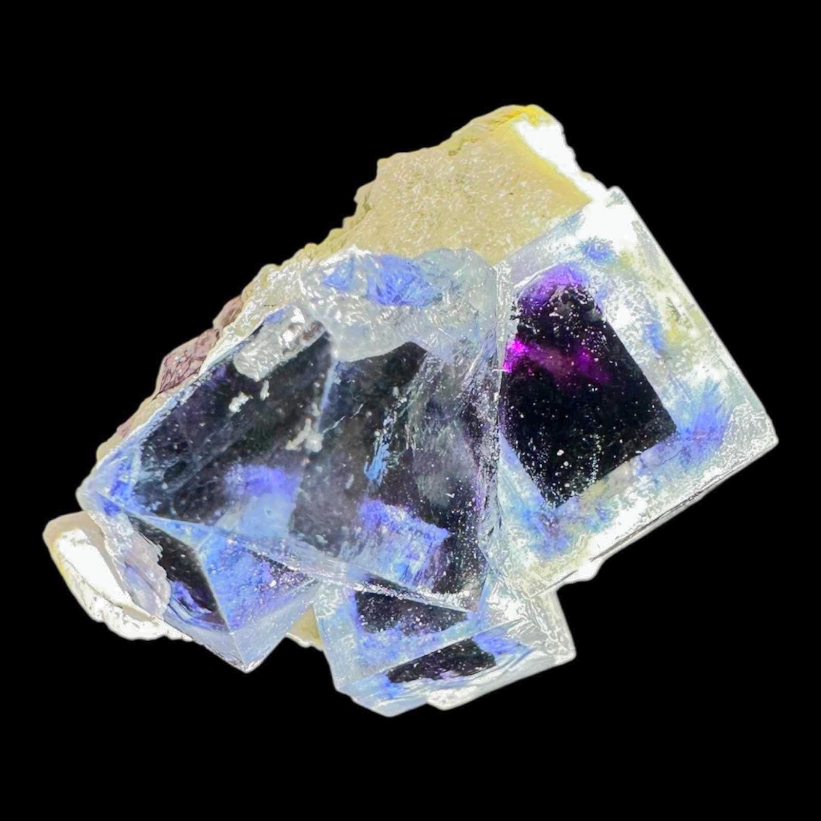 Phantom fluorite crystal for collectors, purple blue fluorite on matrix, cubic fluorite specimen, natural fluorite crystal, yindu mine - Image 2
