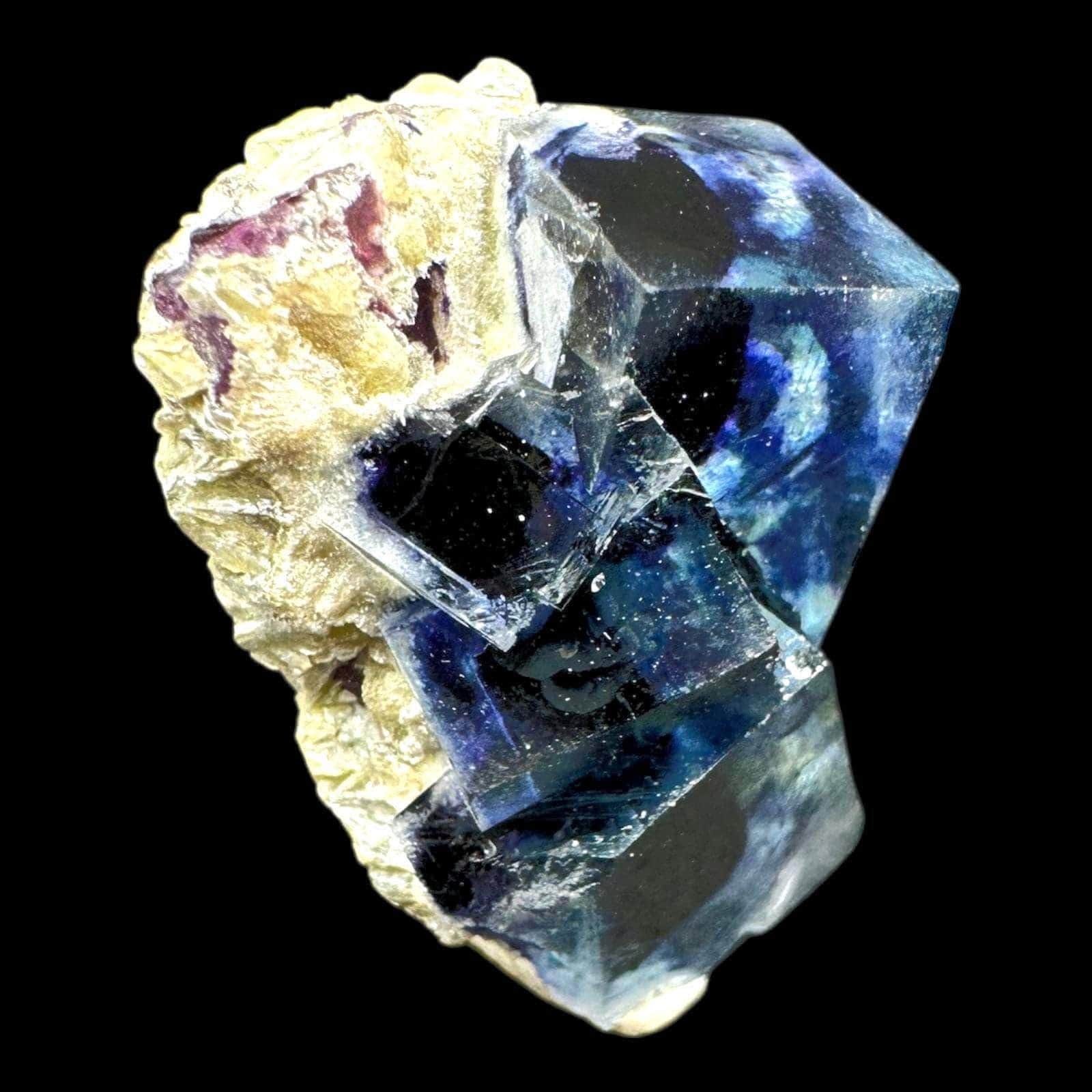Phantom fluorite crystal for collectors, purple blue fluorite on matrix, cubic fluorite specimen, natural fluorite crystal, yindu mine - Image 3