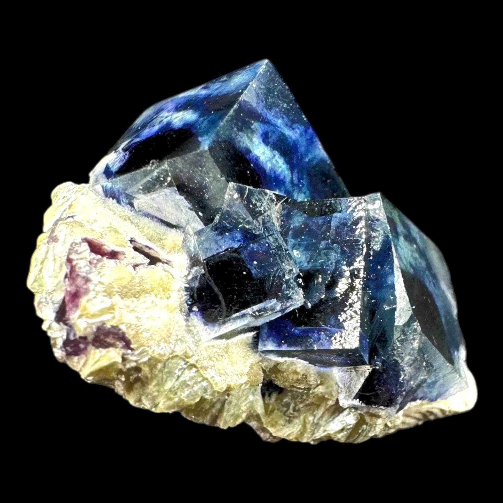 Phantom fluorite crystal for collectors, purple blue fluorite on matrix, cubic fluorite specimen, natural fluorite crystal, yindu mine - Image 4