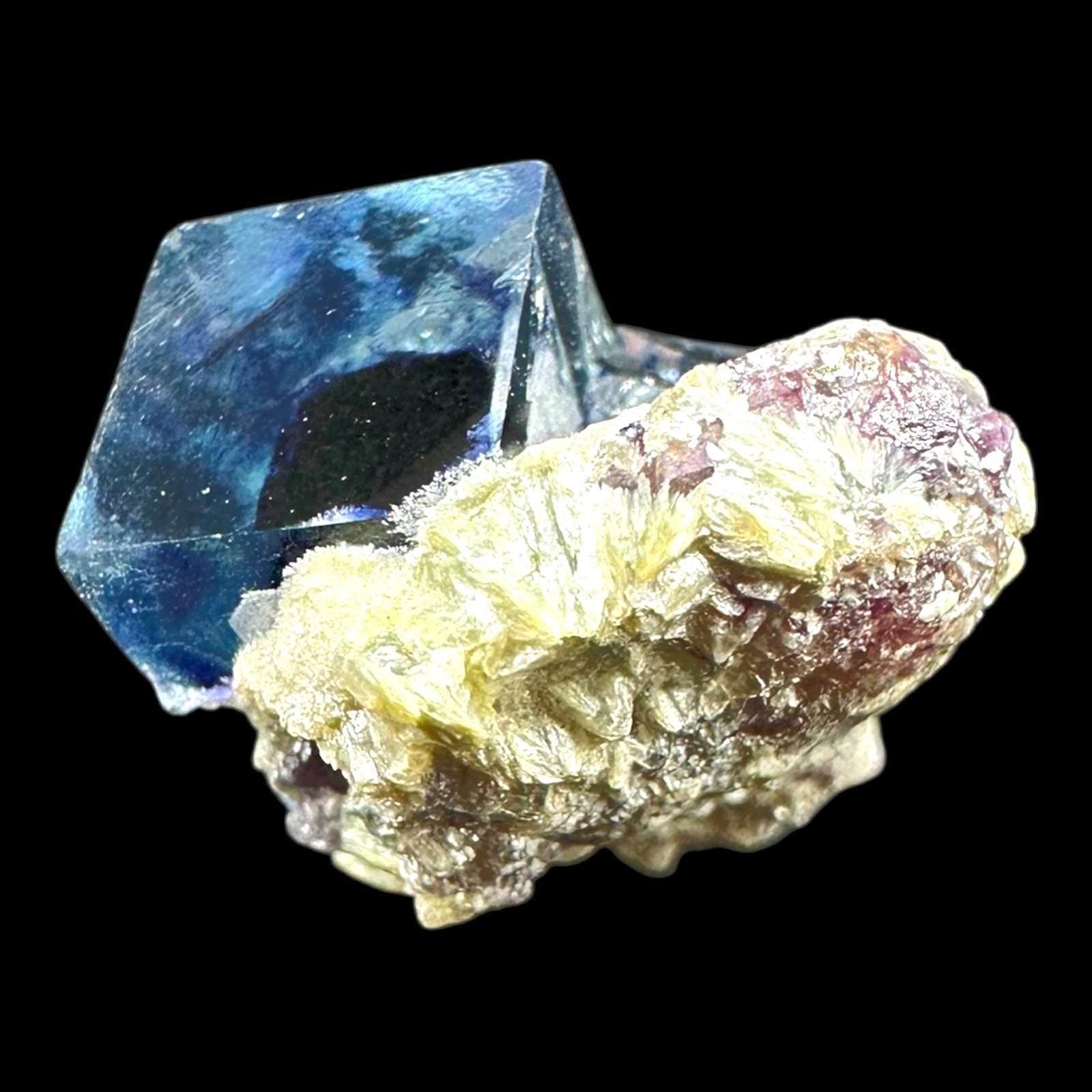 Phantom fluorite crystal for collectors, purple blue fluorite on matrix, cubic fluorite specimen, natural fluorite crystal, yindu mine - Image 5