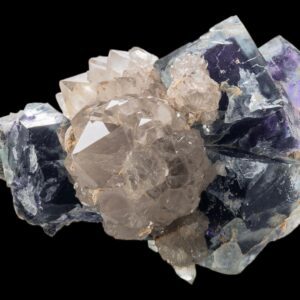 Fluorite with quartz for collectors, natural crystal cluster for home decor, gift for birthdays or new home, fluorite and quartz combination