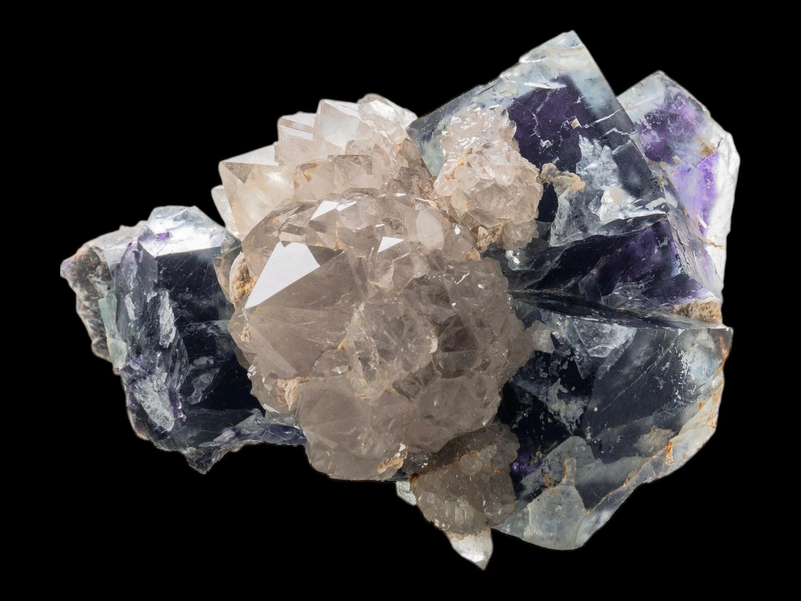 Fluorite with quartz for collectors, natural crystal cluster for home decor, gift for birthdays or new home, fluorite and quartz combination
