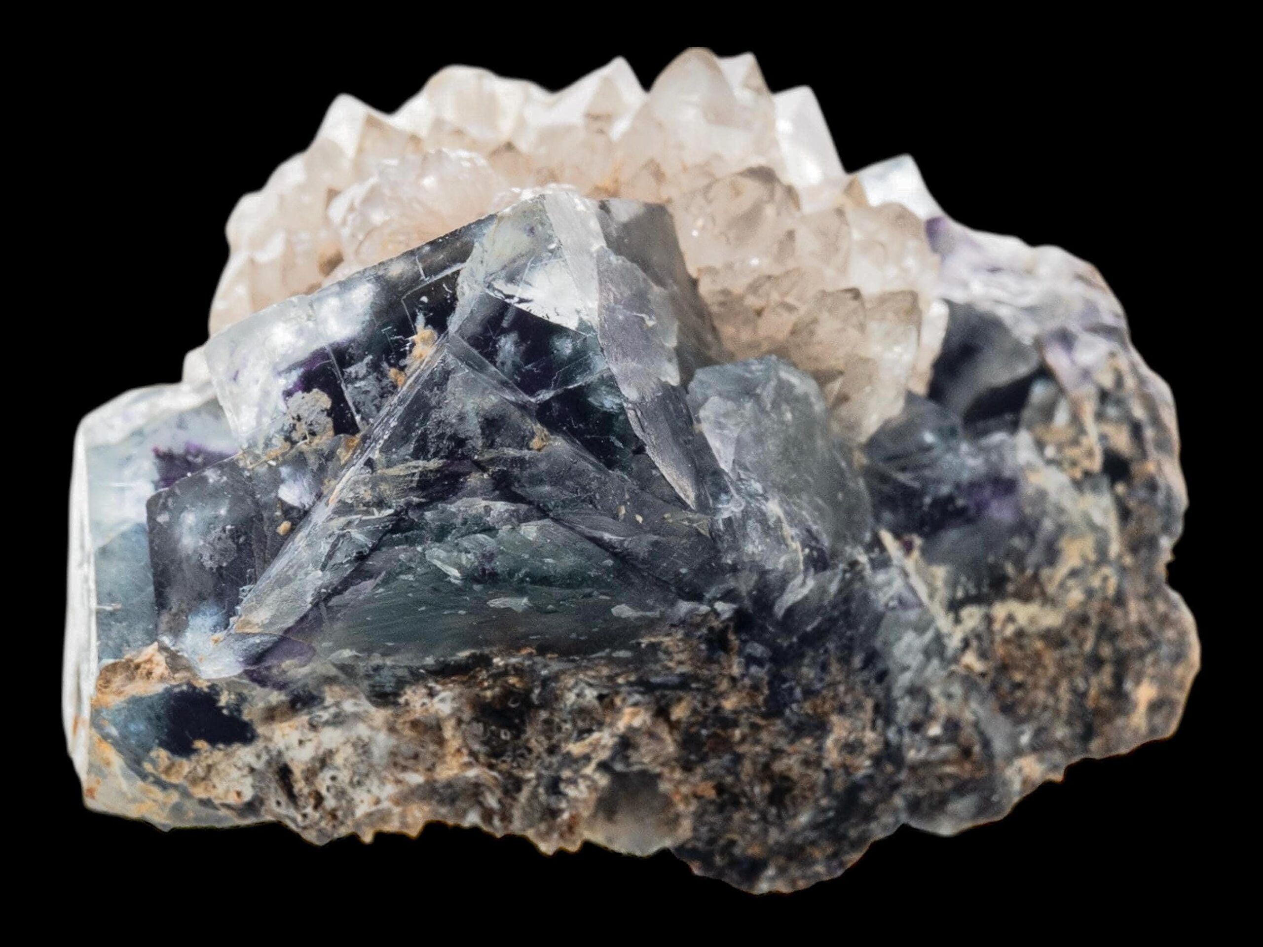 Fluorite with quartz for collectors, natural crystal cluster for home decor, gift for birthdays or new home, fluorite and quartz combination - Image 2