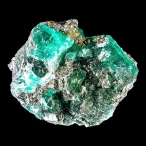 Green fluorite crystal with pyrite, uv reactive fluorite specimen on matrix, natural cubic fluorite for collectors, peru mineral