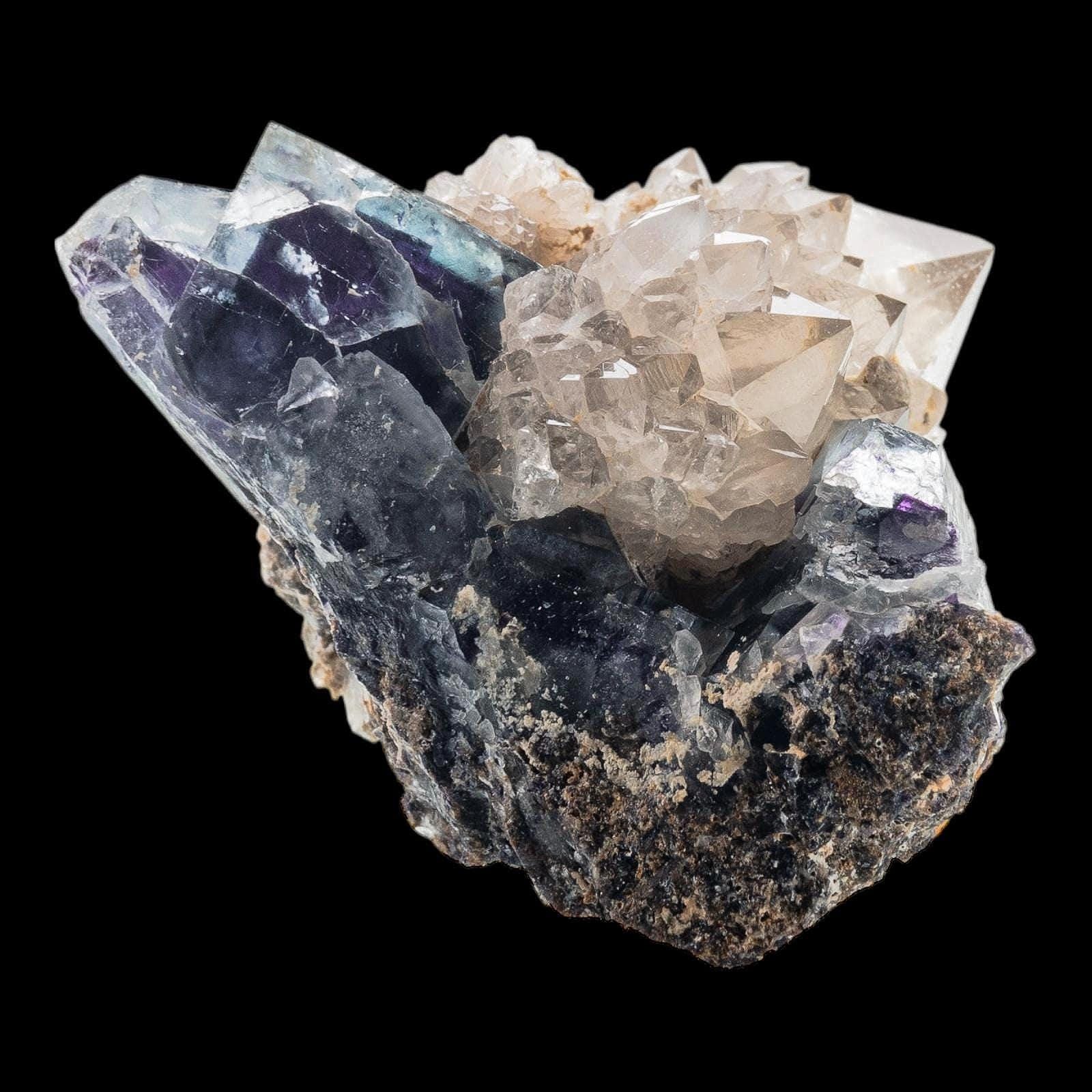 Fluorite with quartz for collectors, natural crystal cluster for home decor, gift for birthdays or new home, fluorite and quartz combination - Image 3