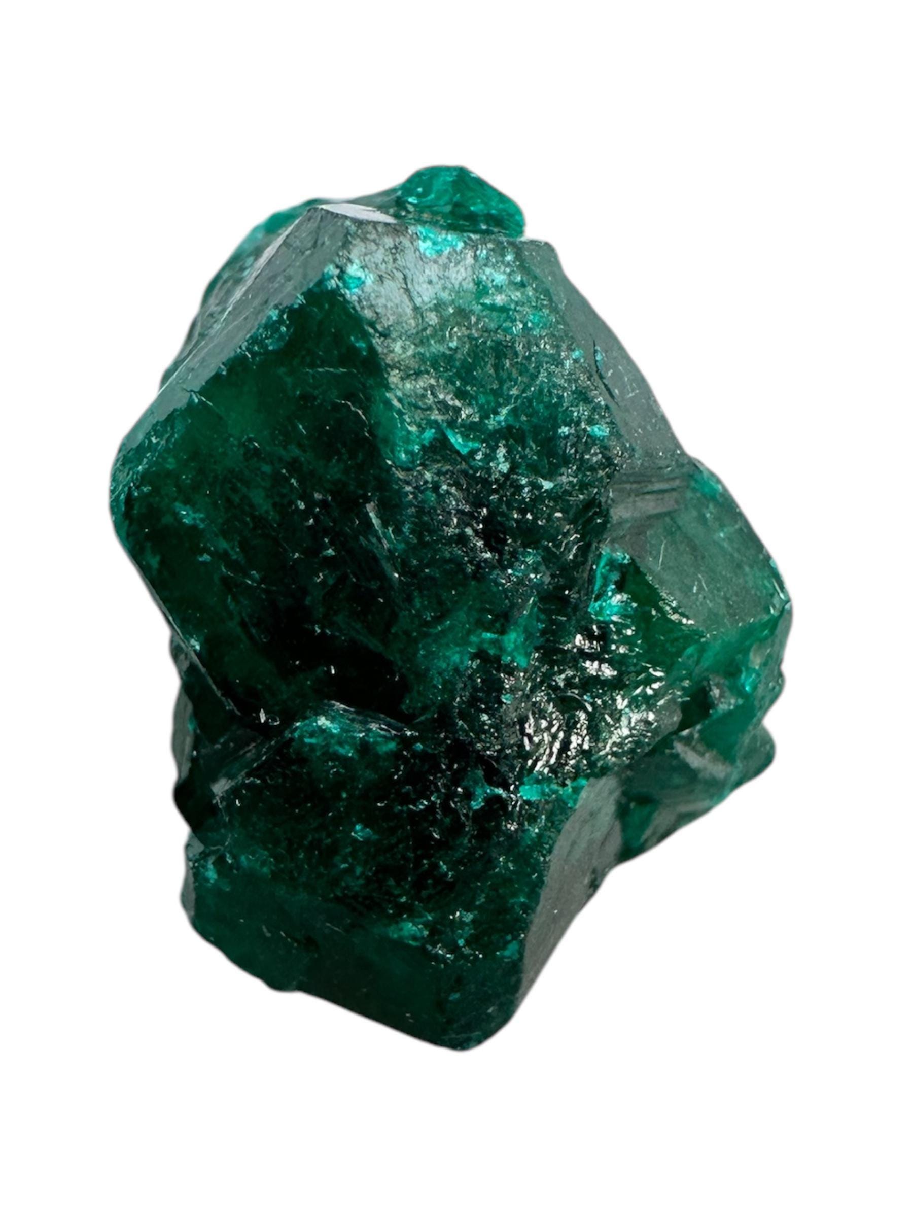Dioptase crystal specimen, sharp green crystals, likasi congo mineral, rare collector crystal, raw dioptase cluster, african mineral - Image 4