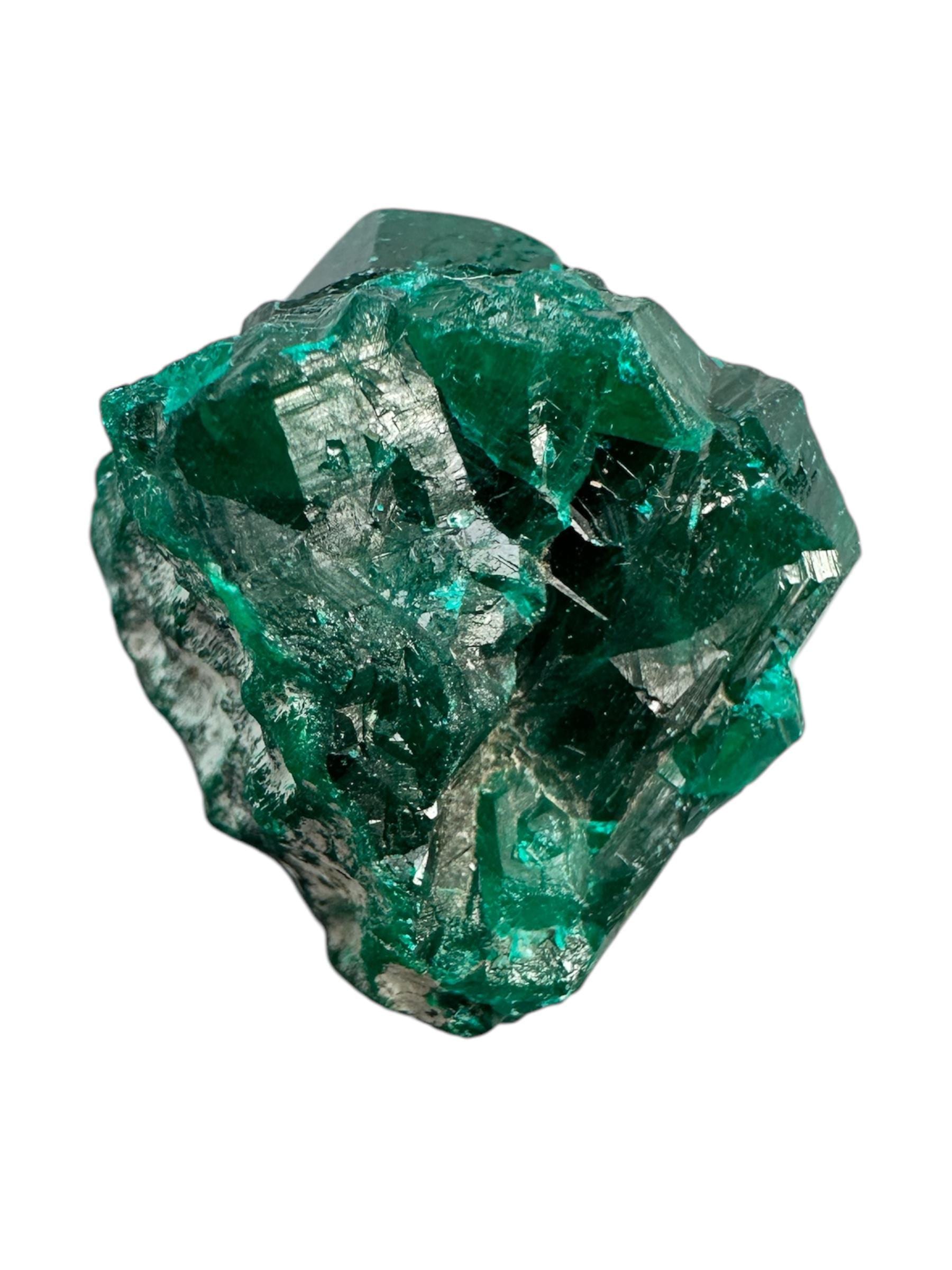 Dioptase crystal specimen, sharp green crystals, likasi congo mineral, rare collector crystal, raw dioptase cluster, african mineral - Image 6