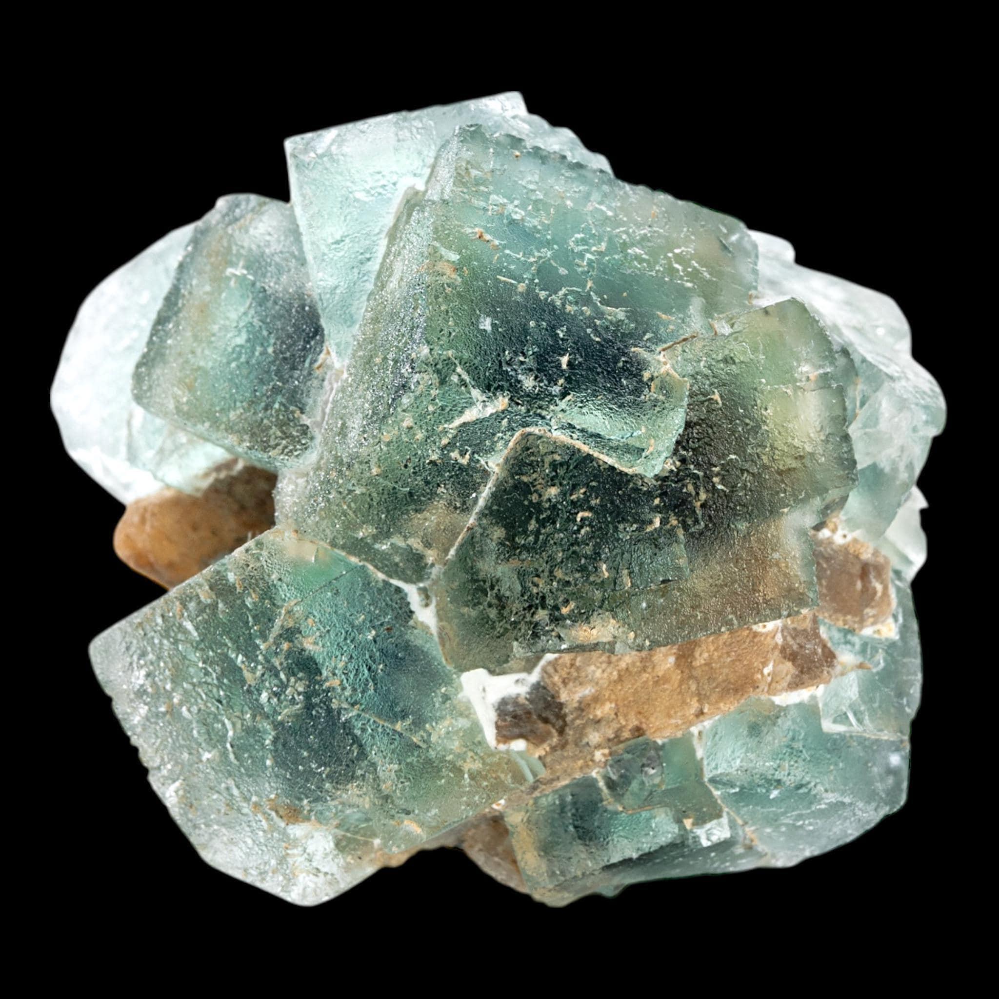 Green fluorite crystal cluster natural fluorite on matrix cubic fluorite specimen from namibia mineral crystal for collectors display - Image 2