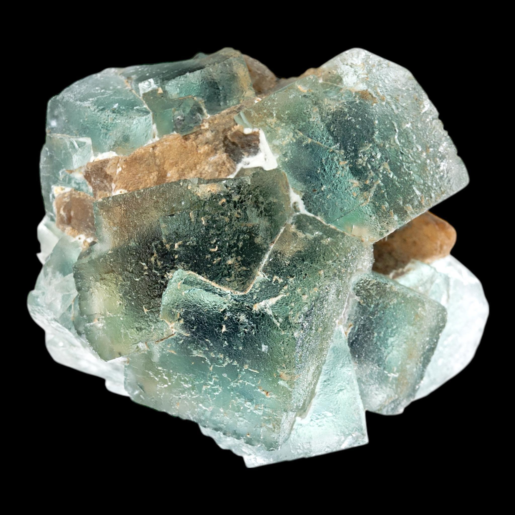 Green fluorite crystal cluster natural fluorite on matrix cubic fluorite specimen from namibia mineral crystal for collectors display - Image 7