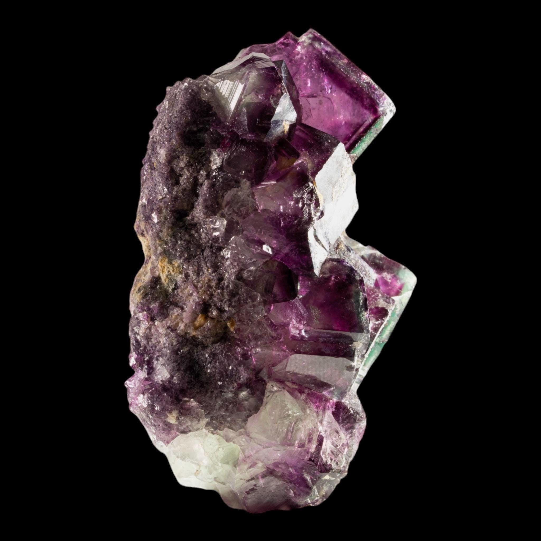 Purple Fluorite Crystal Cluster, Cubes with Green Edges, Okorusu Mine, Namibia, Miniature Fluorite - Image 5