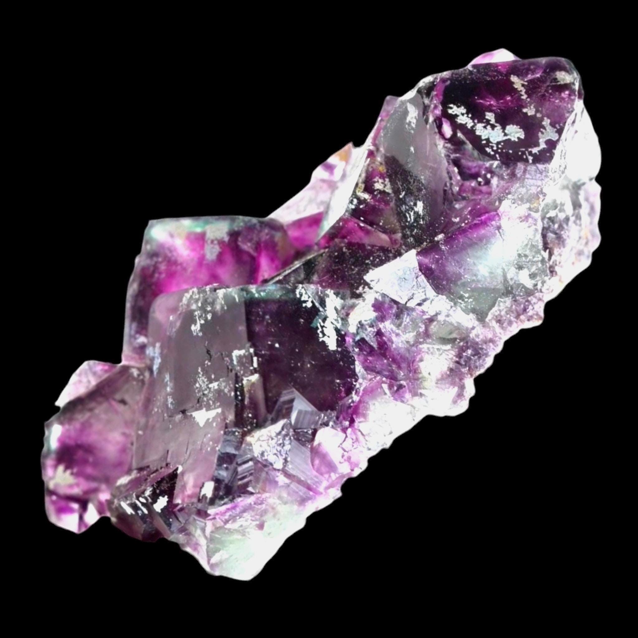 Purple Fluorite Crystal Cluster, Cubes with Green Edges, Okorusu Mine, Namibia, Miniature Fluorite - Image 7