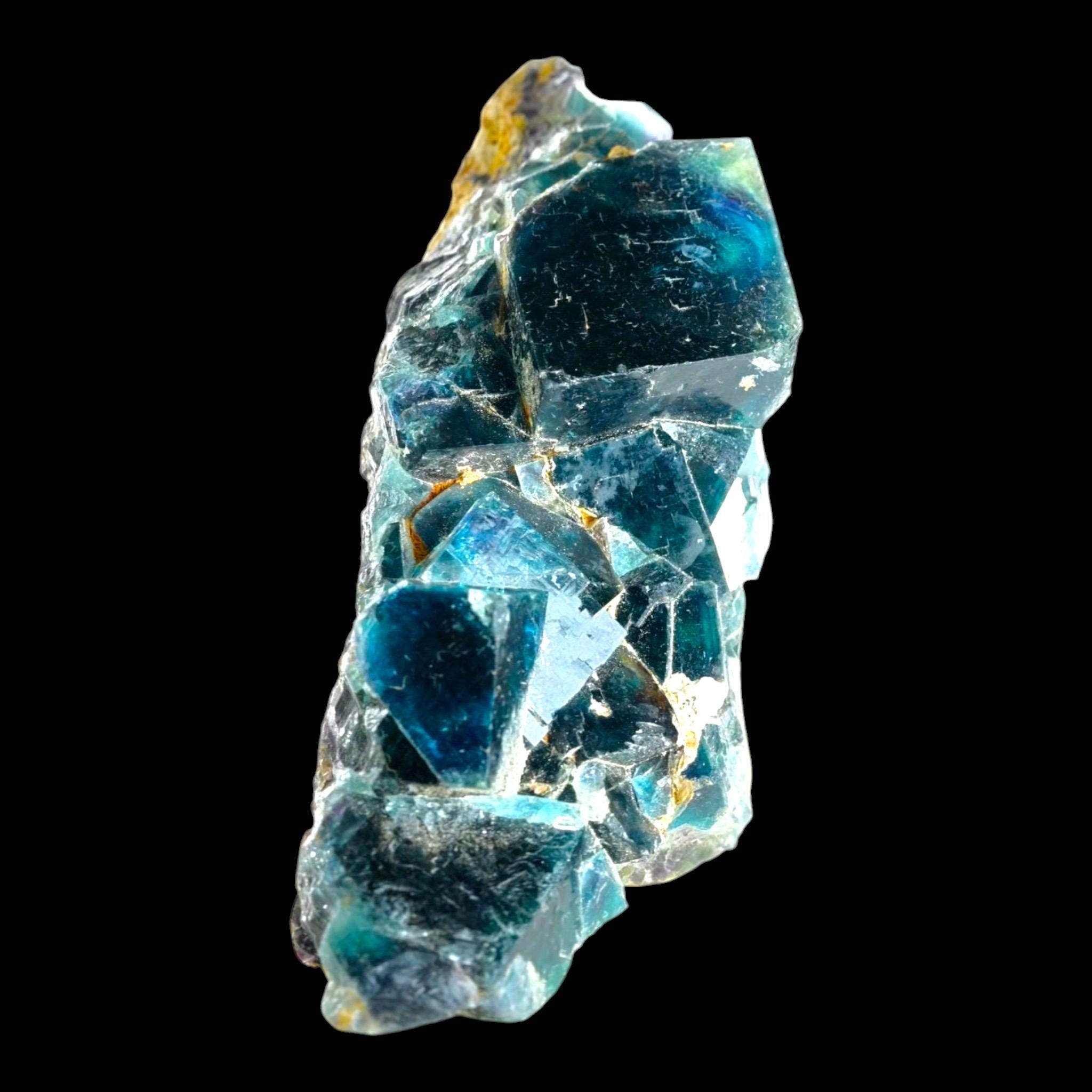 Fluorite on Matrix, Dark Green Cubic Crystal Cluster, Mineral Specimen, Okorusu Mine, Namibia