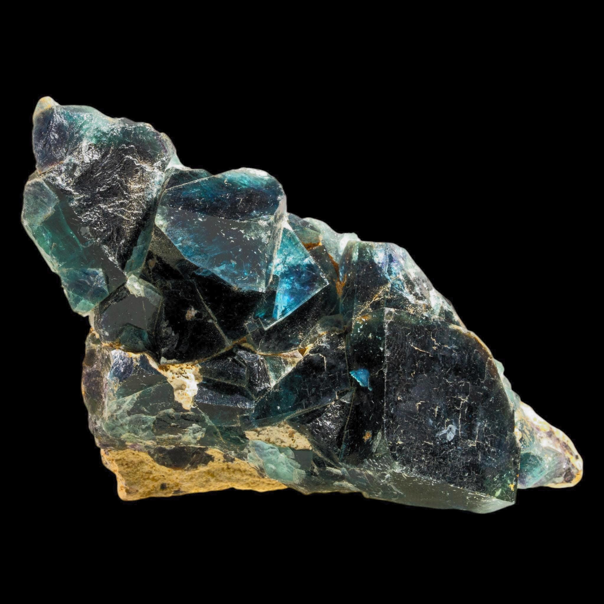 Fluorite on Matrix, Dark Green Cubic Crystal Cluster, Mineral Specimen, Okorusu Mine, Namibia - Image 3