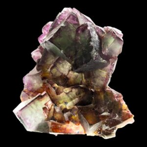 Fluorite Crystal Cluster, Purple Green Zoned Cubes, Okorusu Mine, Namibia, Large Statement Piece