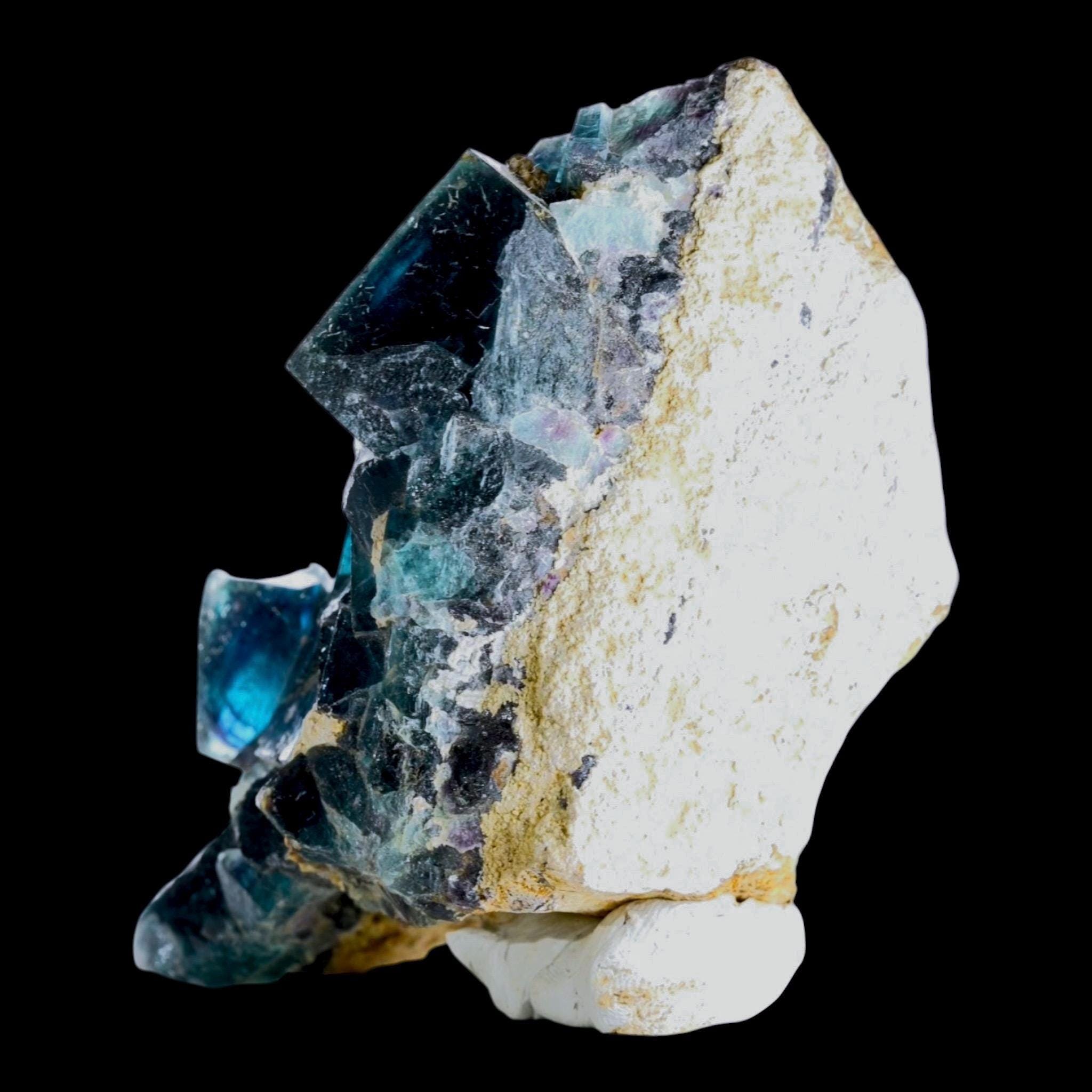 Fluorite on Matrix, Dark Green Cubic Crystal Cluster, Mineral Specimen, Okorusu Mine, Namibia - Image 7