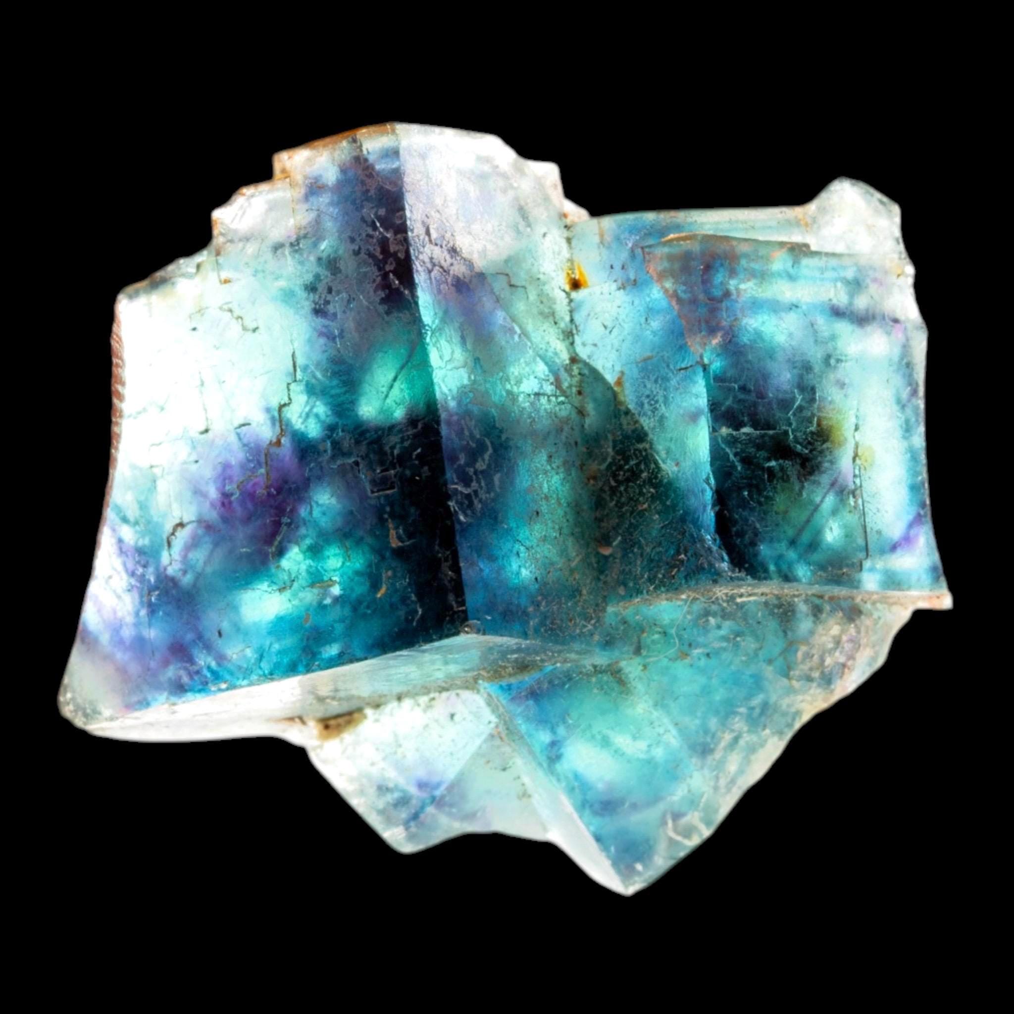 Fluorite Crystal, Blue Green Cubes with Purple Zoning, Butterfly Pocket, Okorusu Mine, Namibia - Image 2