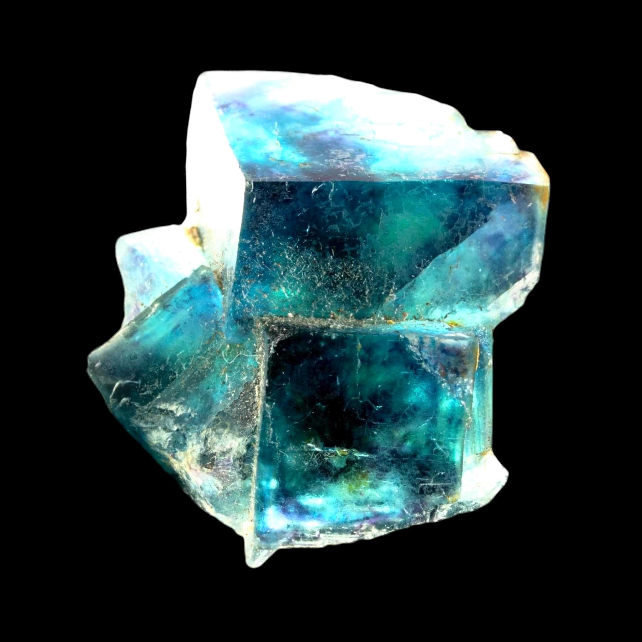 Fluorite Crystal, Blue Green Cubes with Purple Zoning, Butterfly Pocket, Okorusu Mine, Namibia - Image 4