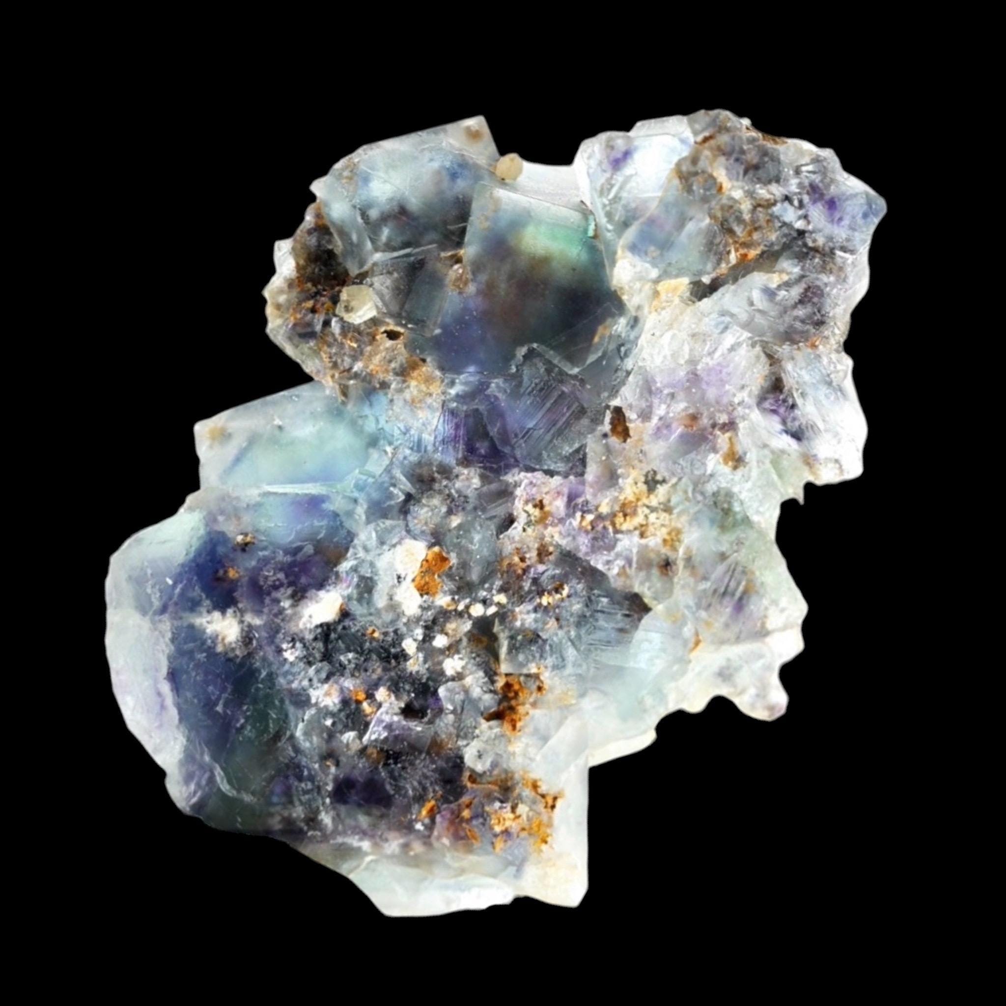 Okorusu Fluorite Crystal Cluster, Green and Purple Cubic Mineral Specimen, Namibia