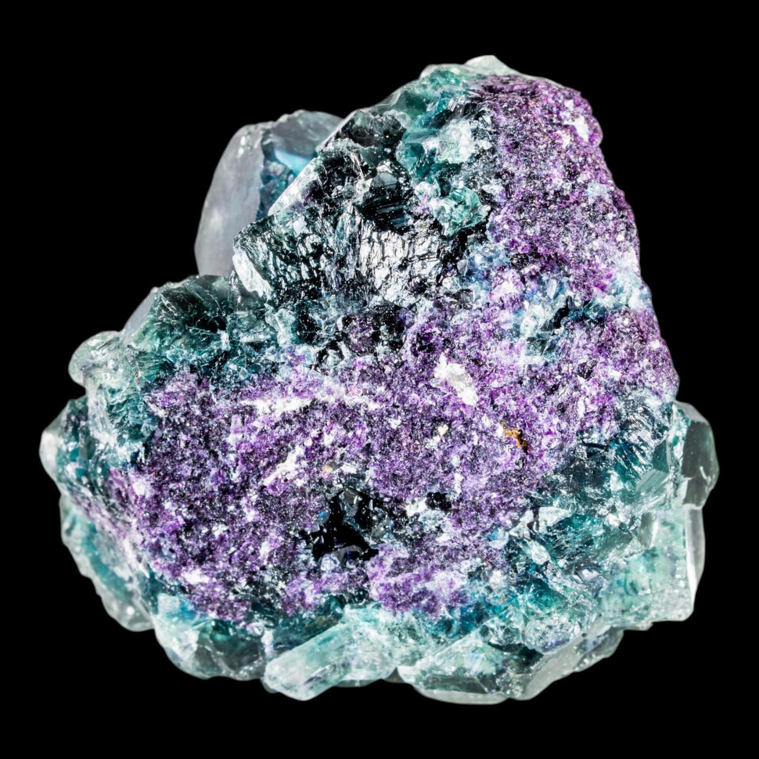 Fluorite crystal cluster, blue green purple cubic fluorite, okorusu mine, namibia, mineral specimen - Image 9