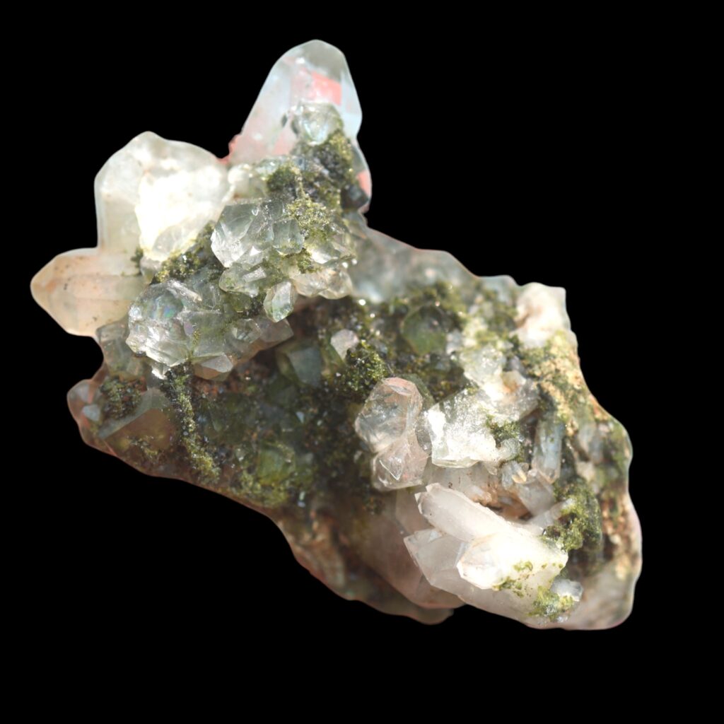 Epidote with quartz, hakkari turkey, green epidote crystal, turkish epidote, mineral specimen
