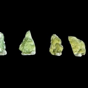 Moldavite, six piece raw moldavite lot, natural green tektite specimens, chlum, czech republic