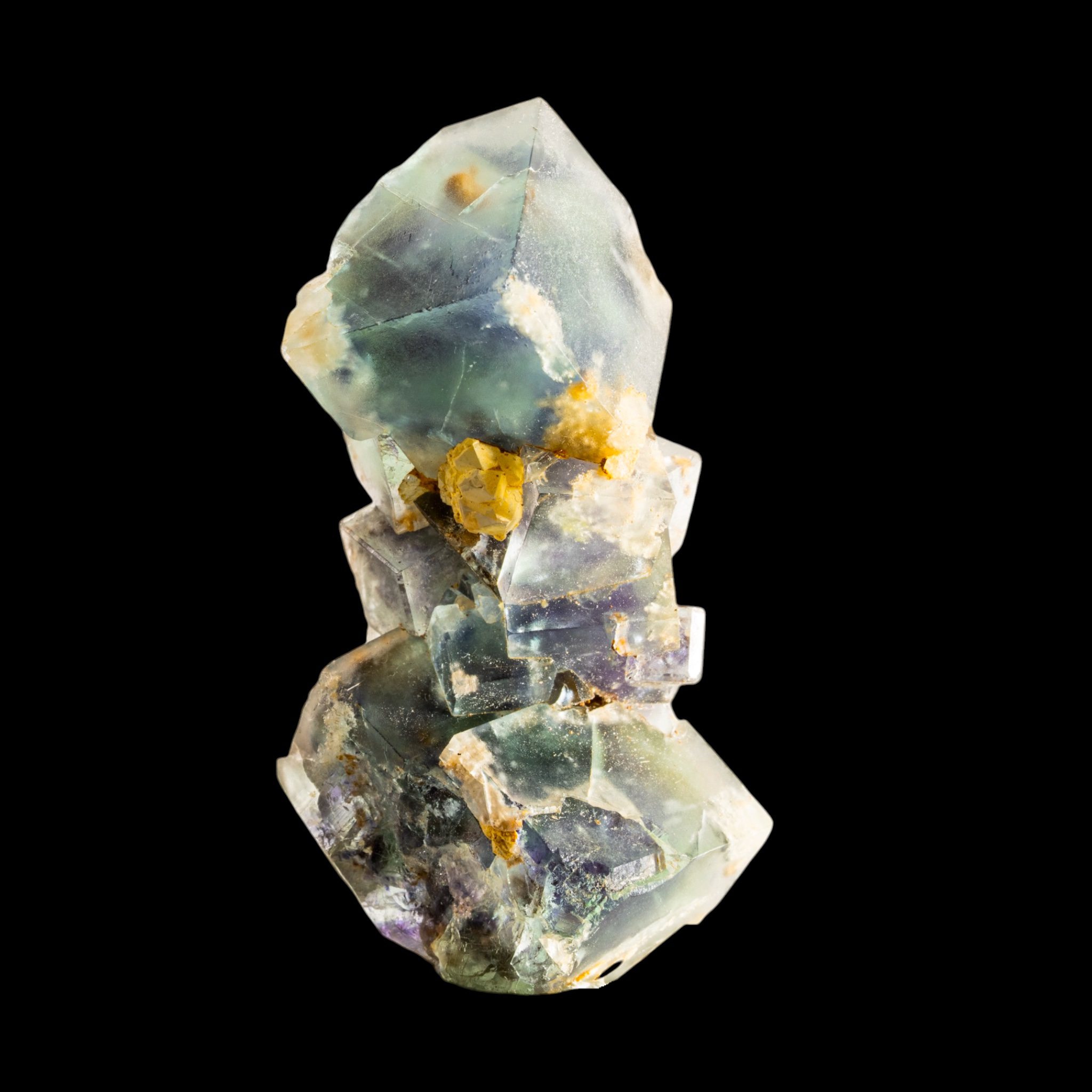 Fluorite Crystal Cluster, Green Purple Zoned Cubic Fluorite, Okorusu Mine, Namibia, Natural Mineral Specimen - Image 5