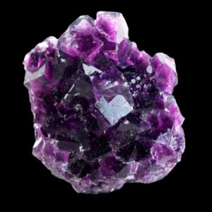 Purple Fluorite Crystal Cluster, Deep Violet Cubic Fluorite, Okorusu Mine, Namibia, Natural Mineral Specimen