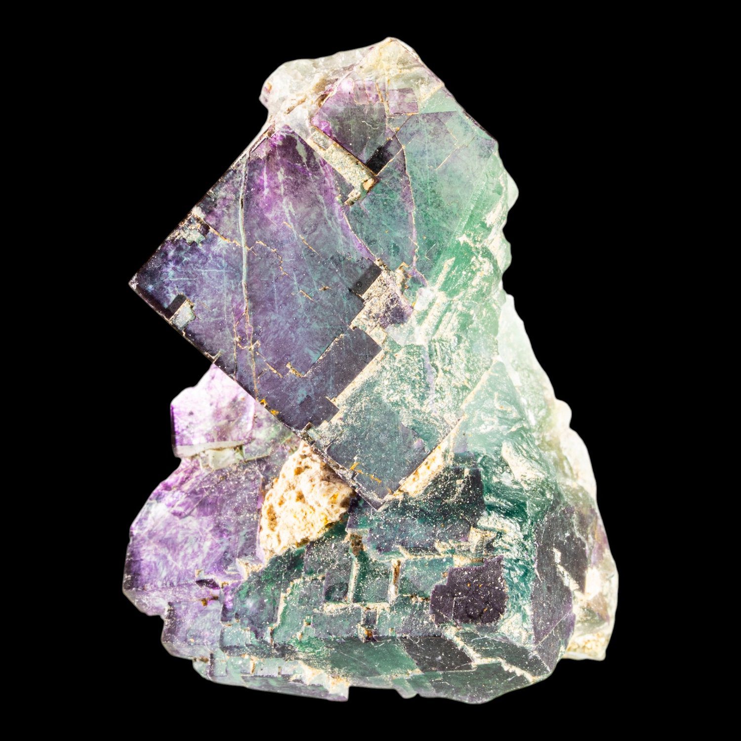 Fluorite Crystal Cluster, Purple Green Zoned Cubic Fluorite, Okorusu Mine, Namibia, Natural Mineral Specimen - Image 3