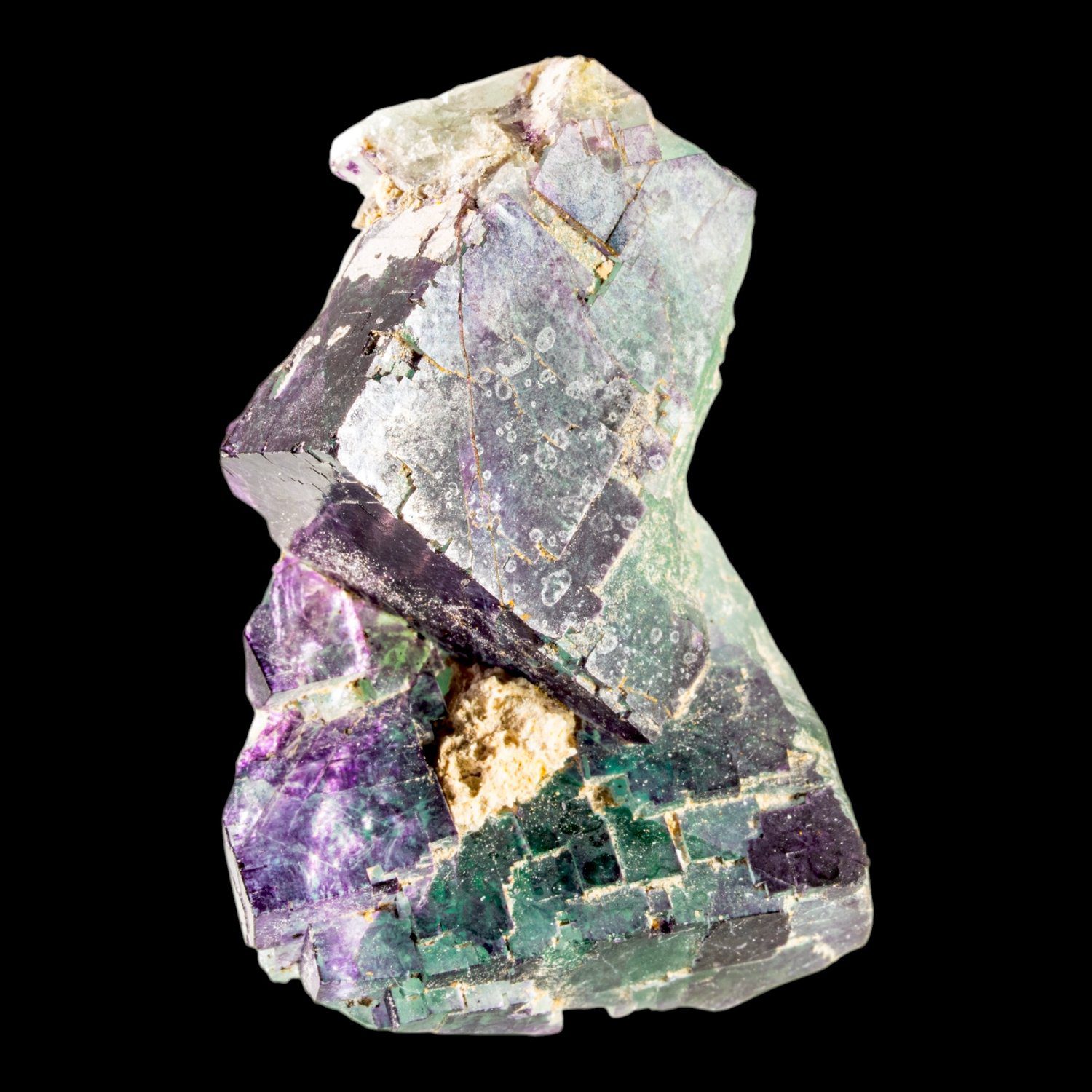 Fluorite Crystal Cluster, Purple Green Zoned Cubic Fluorite, Okorusu Mine, Namibia, Natural Mineral Specimen - Image 6