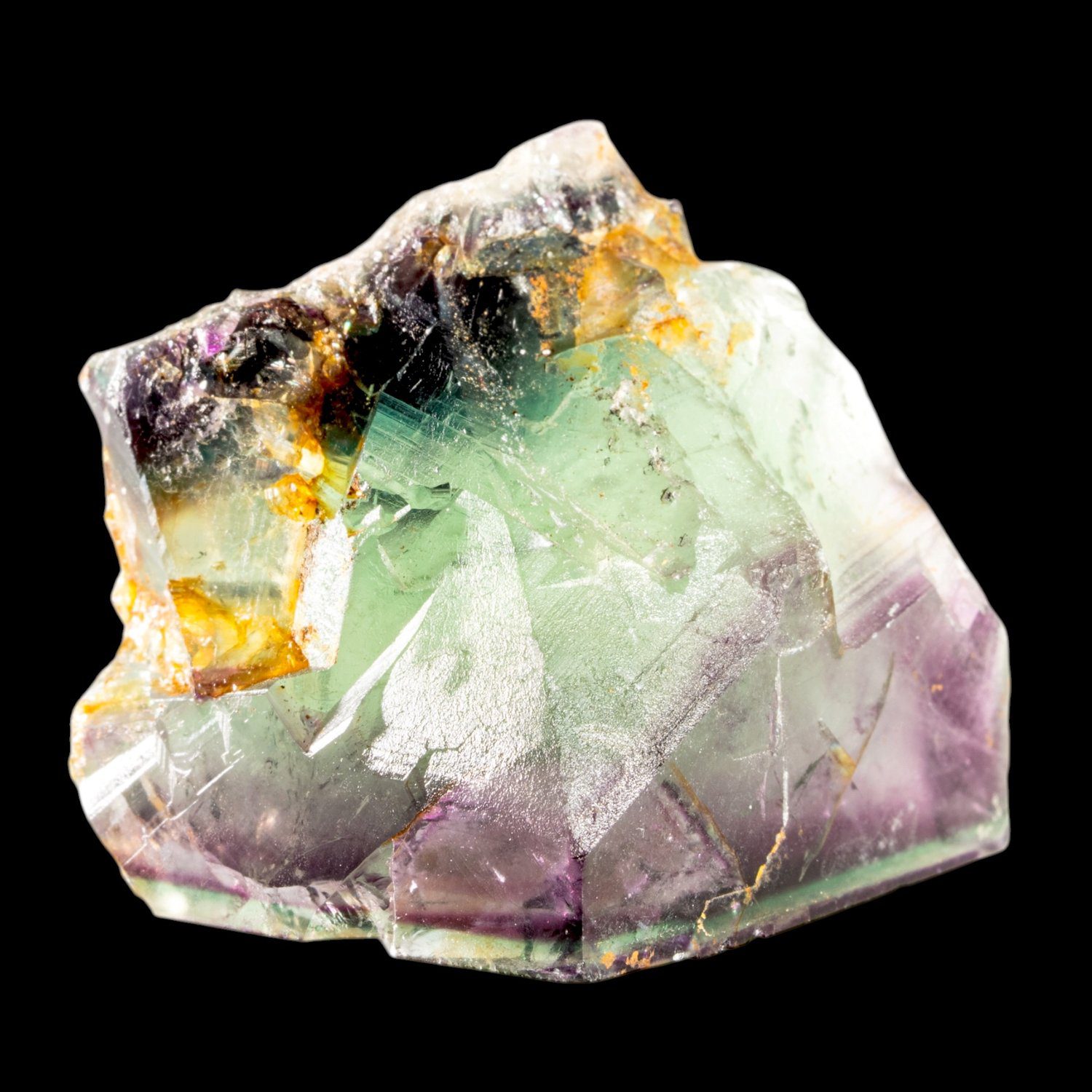 Fluorite Crystal, Green Purple Zoned Cubic Fluorite, Okorusu Mine, Namibia, Natural Mineral Specimen - Image 2
