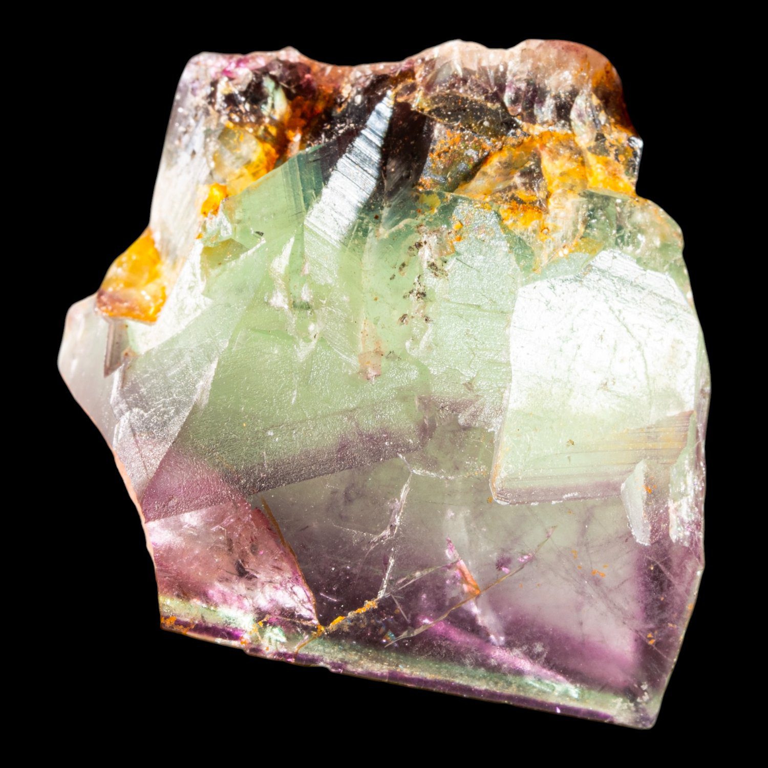 Fluorite Crystal, Green Purple Zoned Cubic Fluorite, Okorusu Mine, Namibia, Natural Mineral Specimen - Image 4