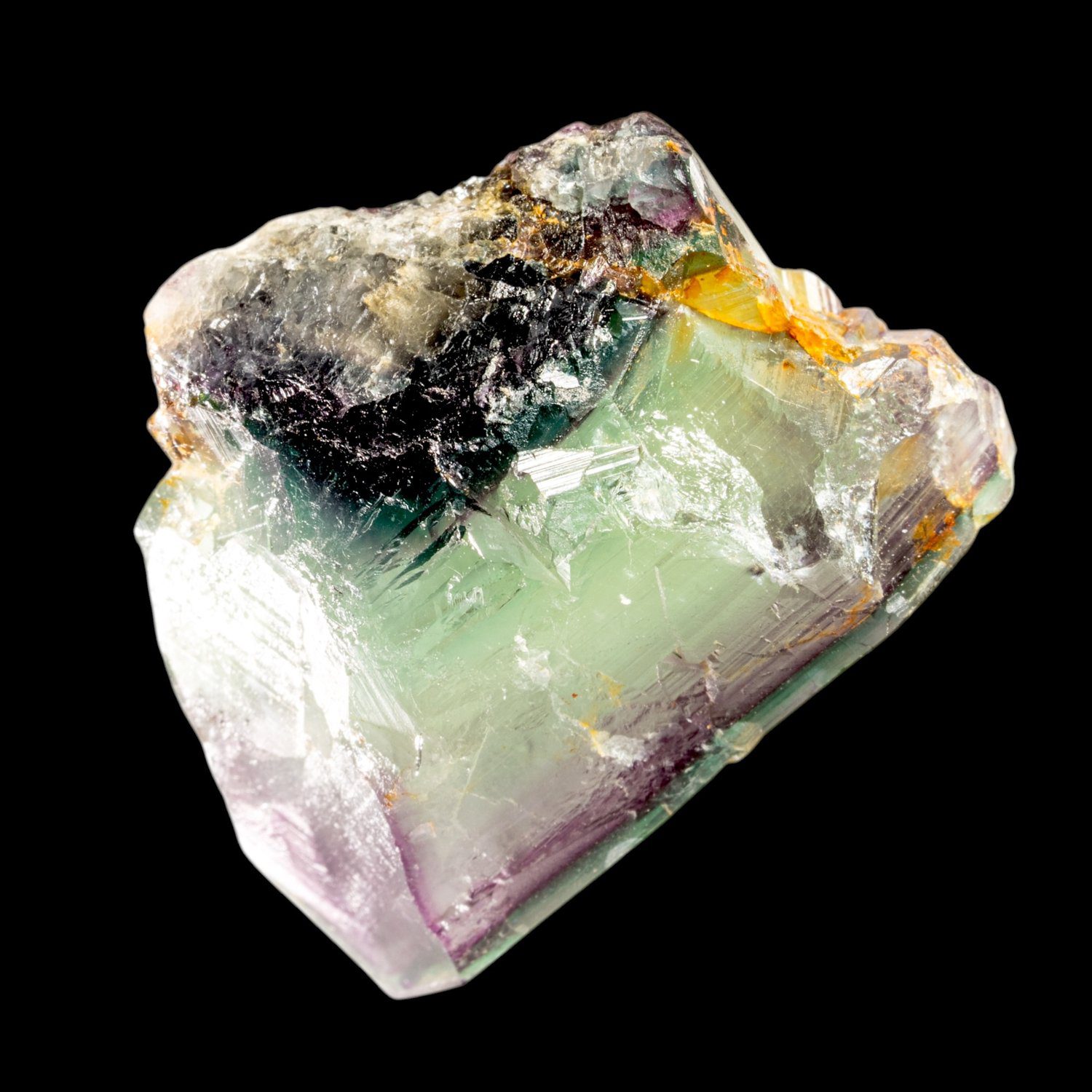 Fluorite Crystal, Green Purple Zoned Cubic Fluorite, Okorusu Mine, Namibia, Natural Mineral Specimen - Image 6