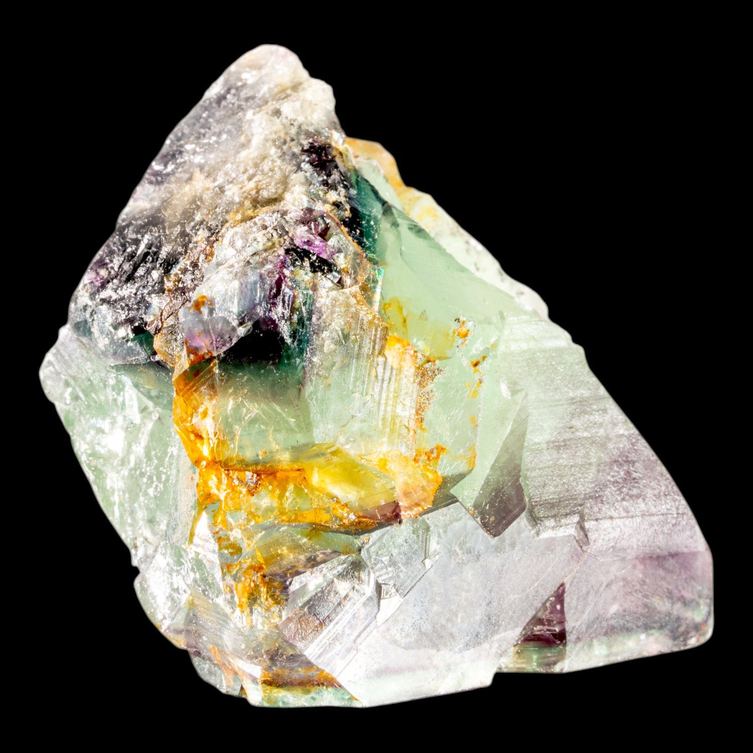 Fluorite Crystal, Green Purple Zoned Cubic Fluorite, Okorusu Mine, Namibia, Natural Mineral Specimen - Image 7