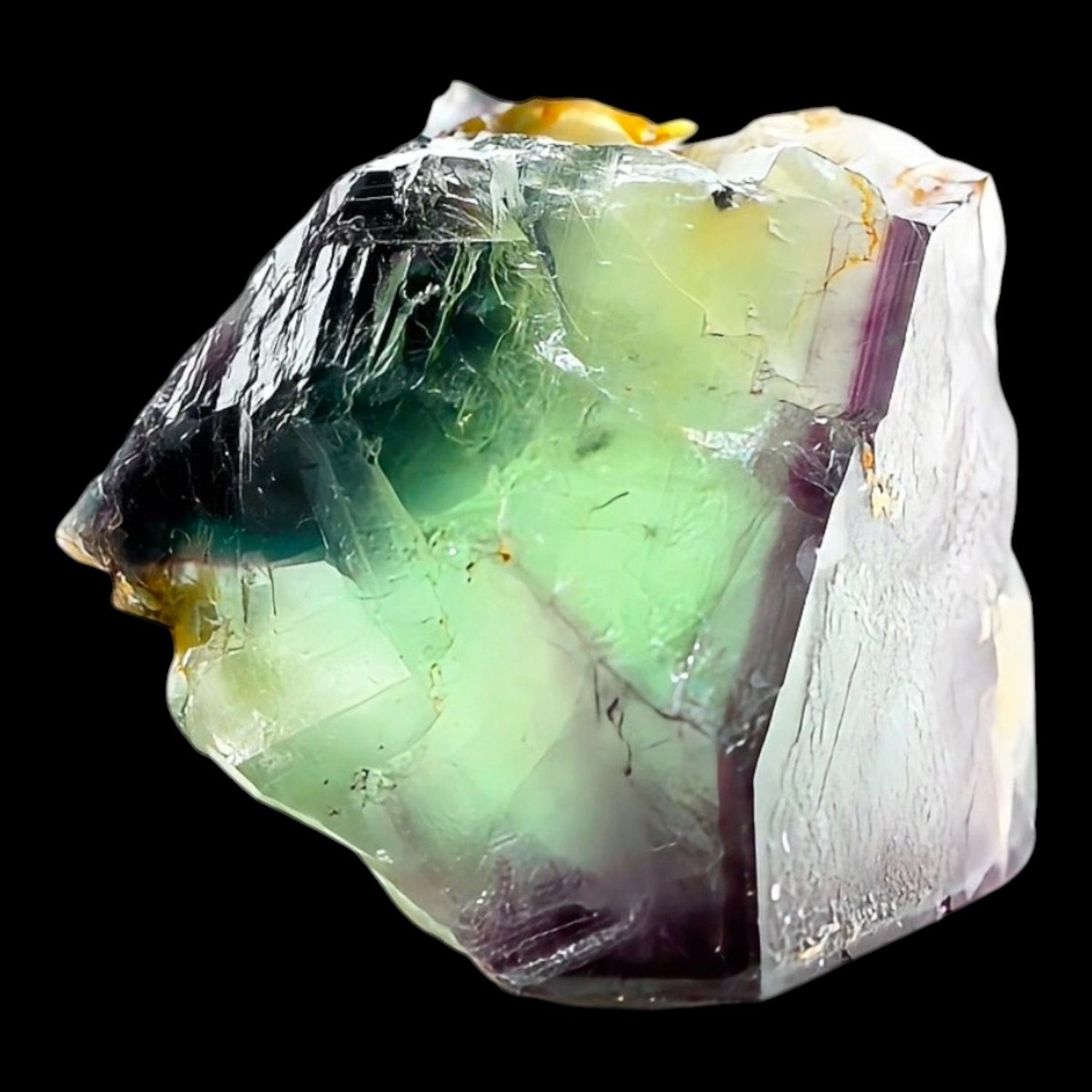 Fluorite Crystal, Green Purple Zoned Cubic Fluorite, Okorusu Mine, Namibia, Natural Mineral Specimen - Image 8