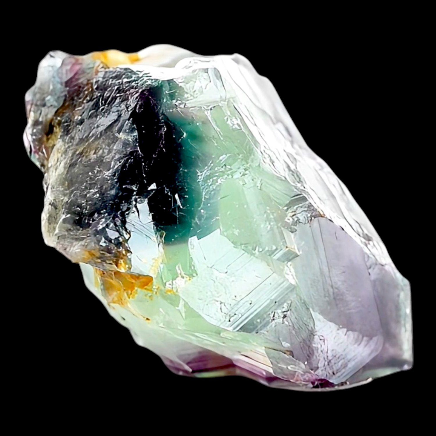 Fluorite Crystal, Green Purple Zoned Cubic Fluorite, Okorusu Mine, Namibia, Natural Mineral Specimen - Image 9