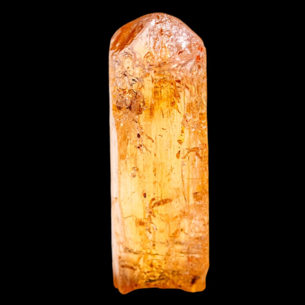 Imperial Topaz Crystal, Natural Golden Orange Sherry Topaz, Terminated Raw Mineral Specimen, Ouro Preto Brazil