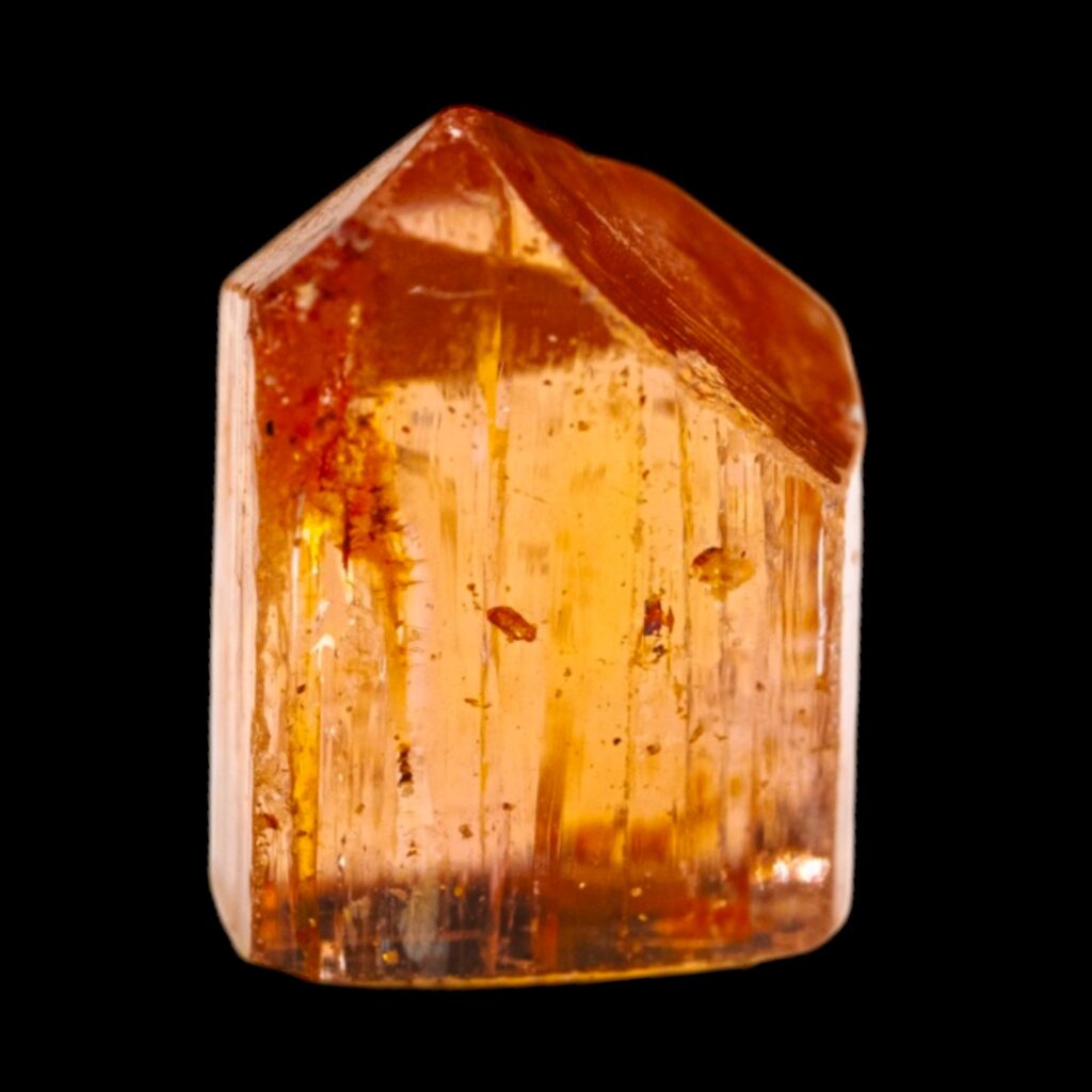 Imperial Topaz Crystal, Natural Reddish Orange Sherry Topaz, Terminated Raw Mineral Specimen, Ouro Preto Brazil